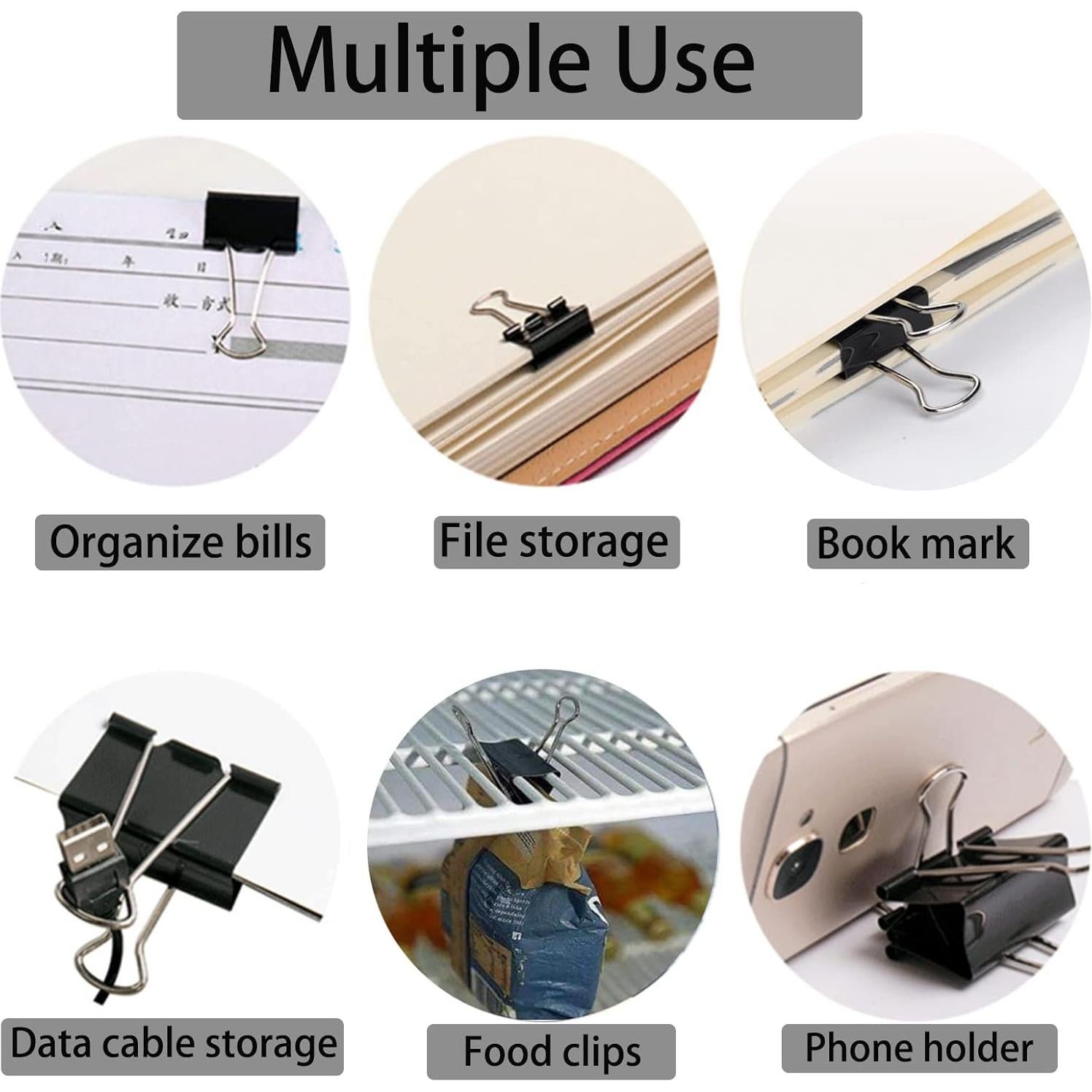 Clip de Carpeta Grande KAKAMINA 5 cm Negro - Paquete de 60