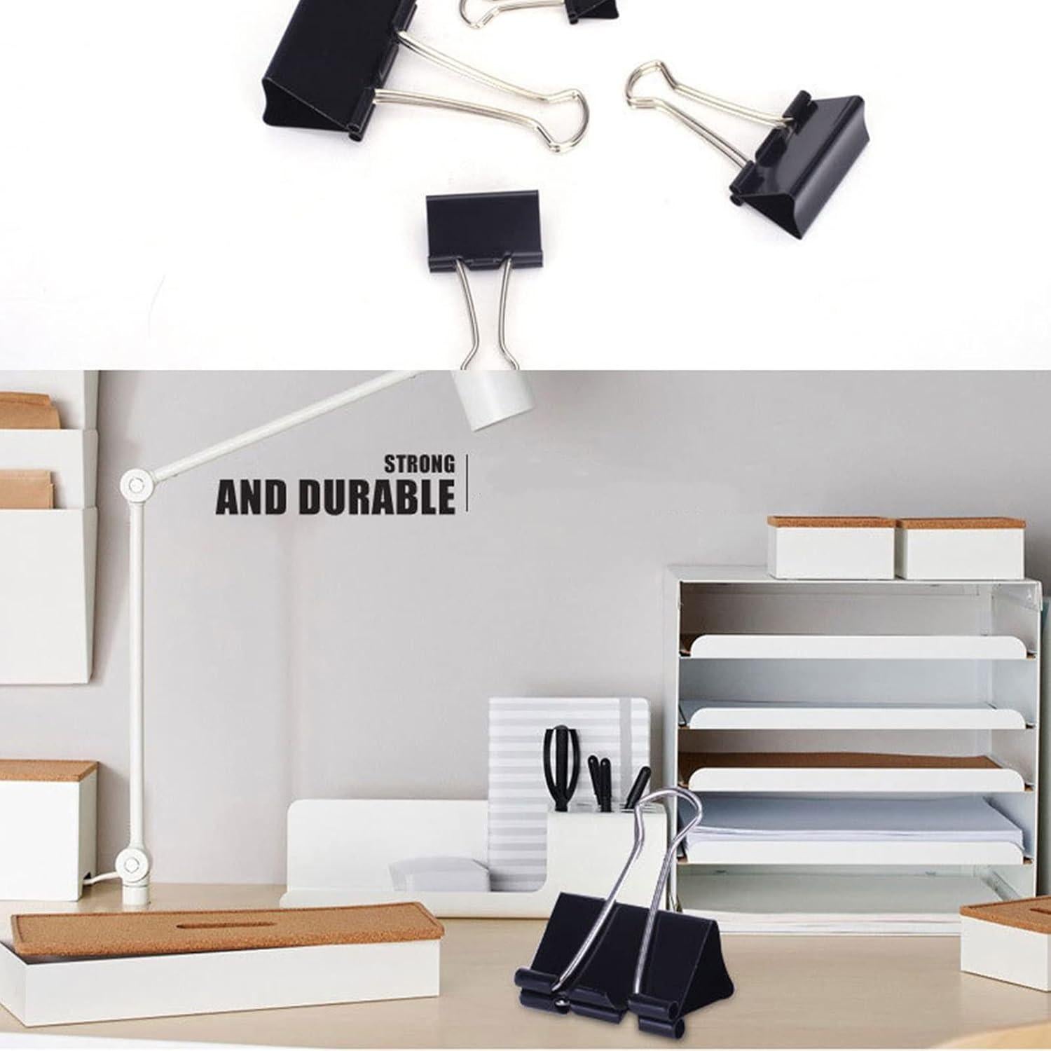 Clip de Carpeta Grande KAKAMINA 5 cm Negro - Paquete de 60