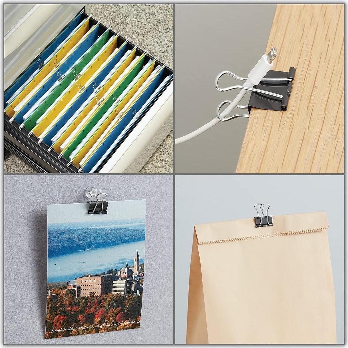 Clips de Carpeta Medianos Universal UNV11124 Negro 24/Paq