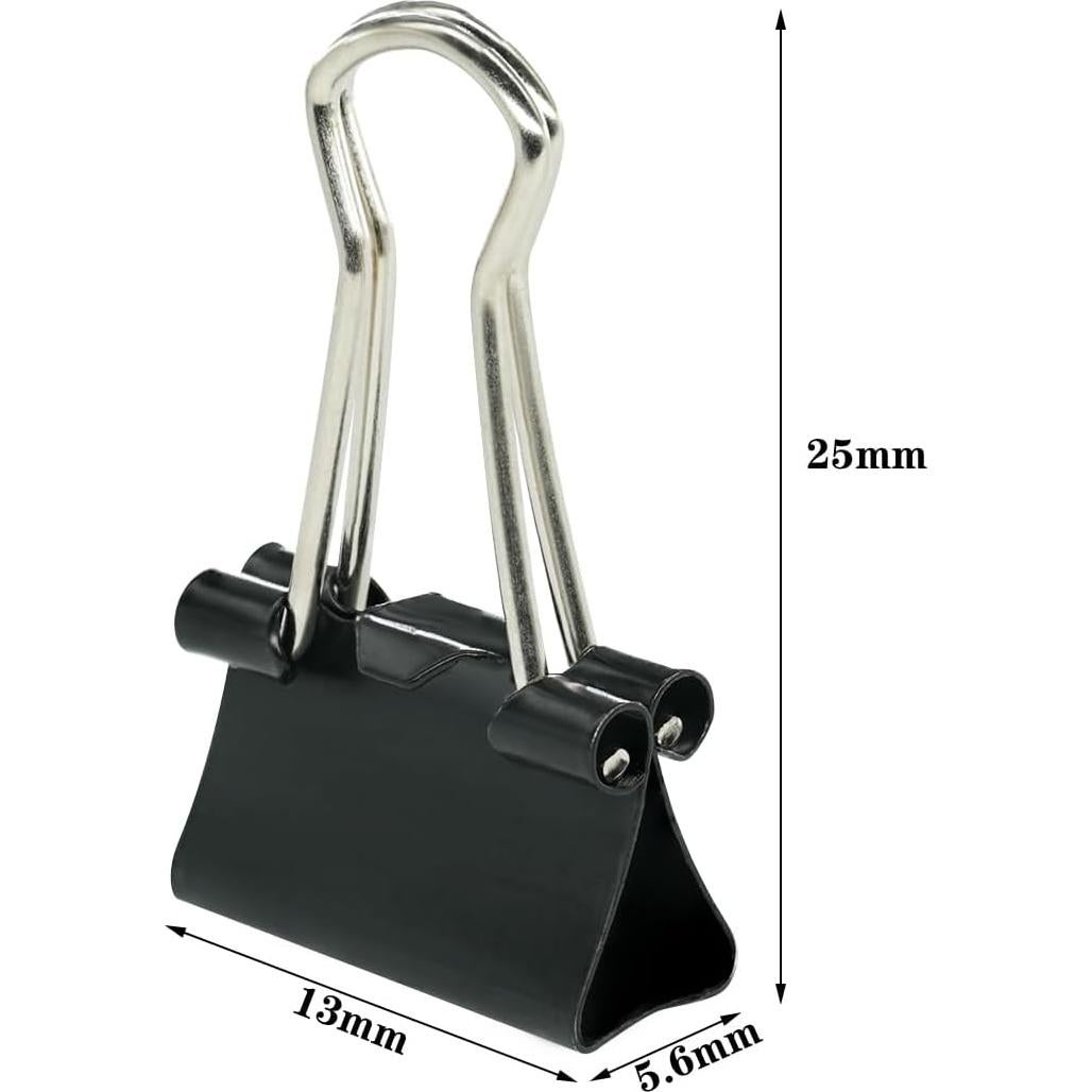64 Clips de Carpeta Pequeños Ykimok 13mm Negro