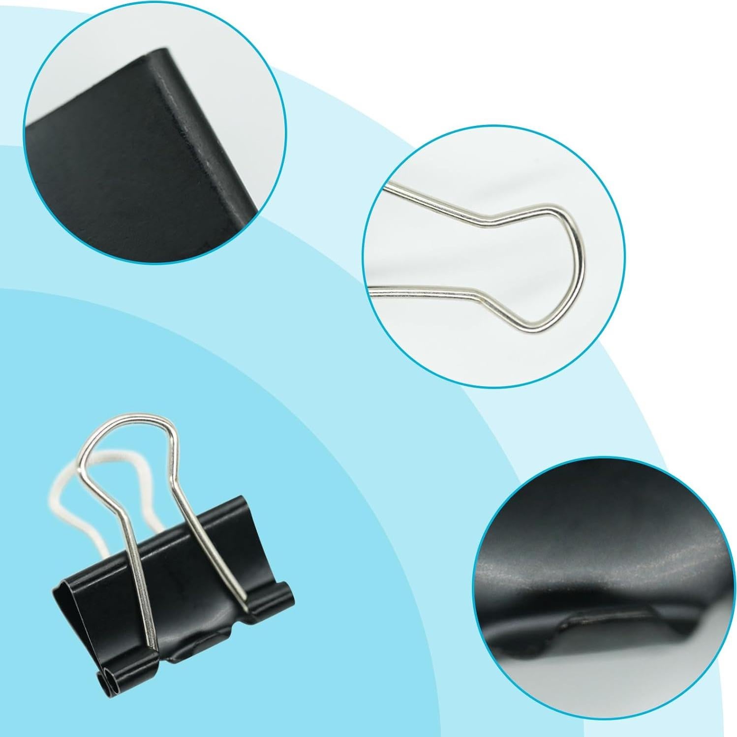 64 Clips de Carpeta Pequeños Ykimok 13mm Negro