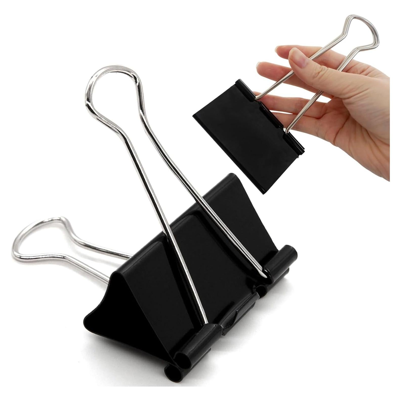 Clips de carpeta jumbo TOTDTDA 75mm 24 piezas negro