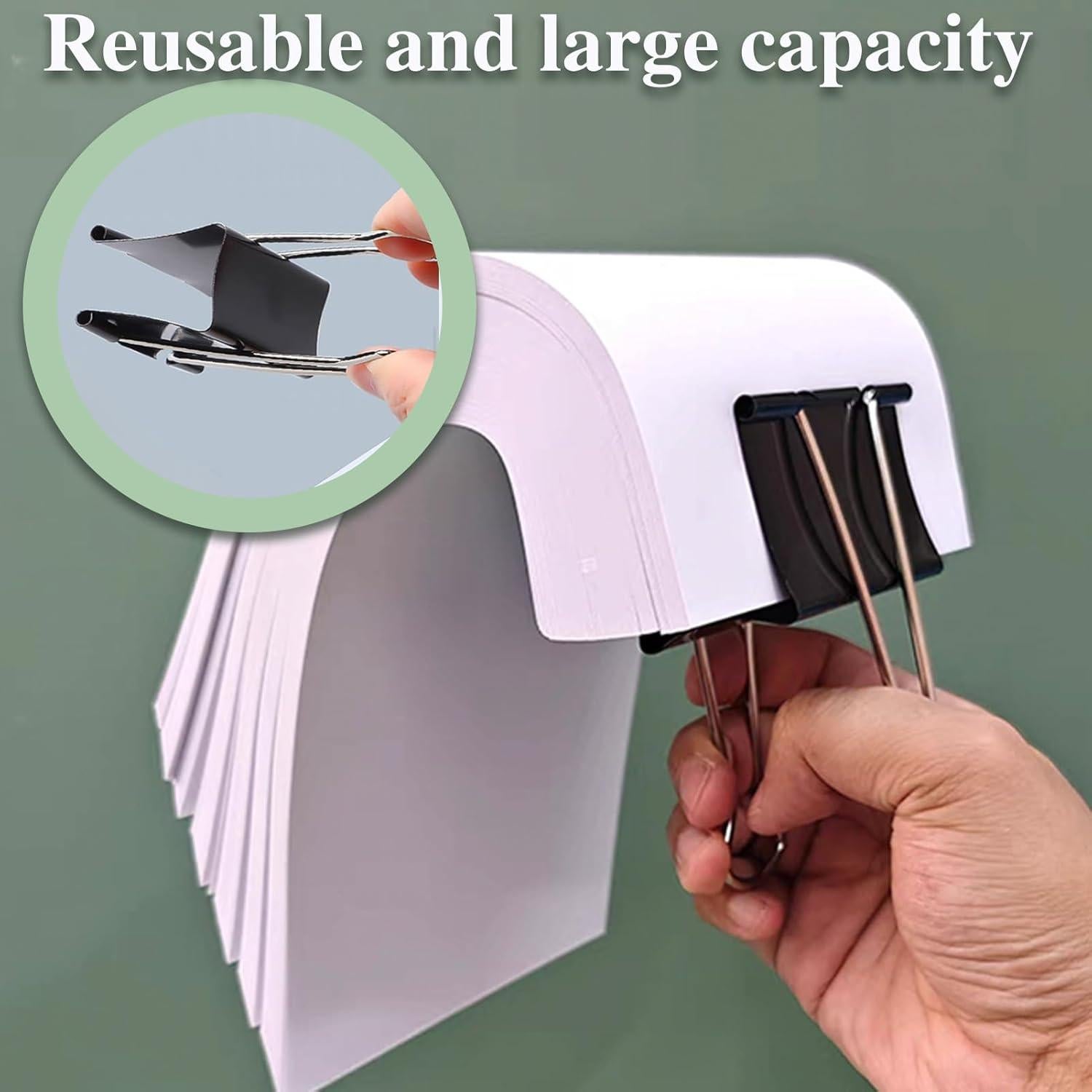 Clips de carpeta jumbo TOTDTDA 75mm 24 piezas negro