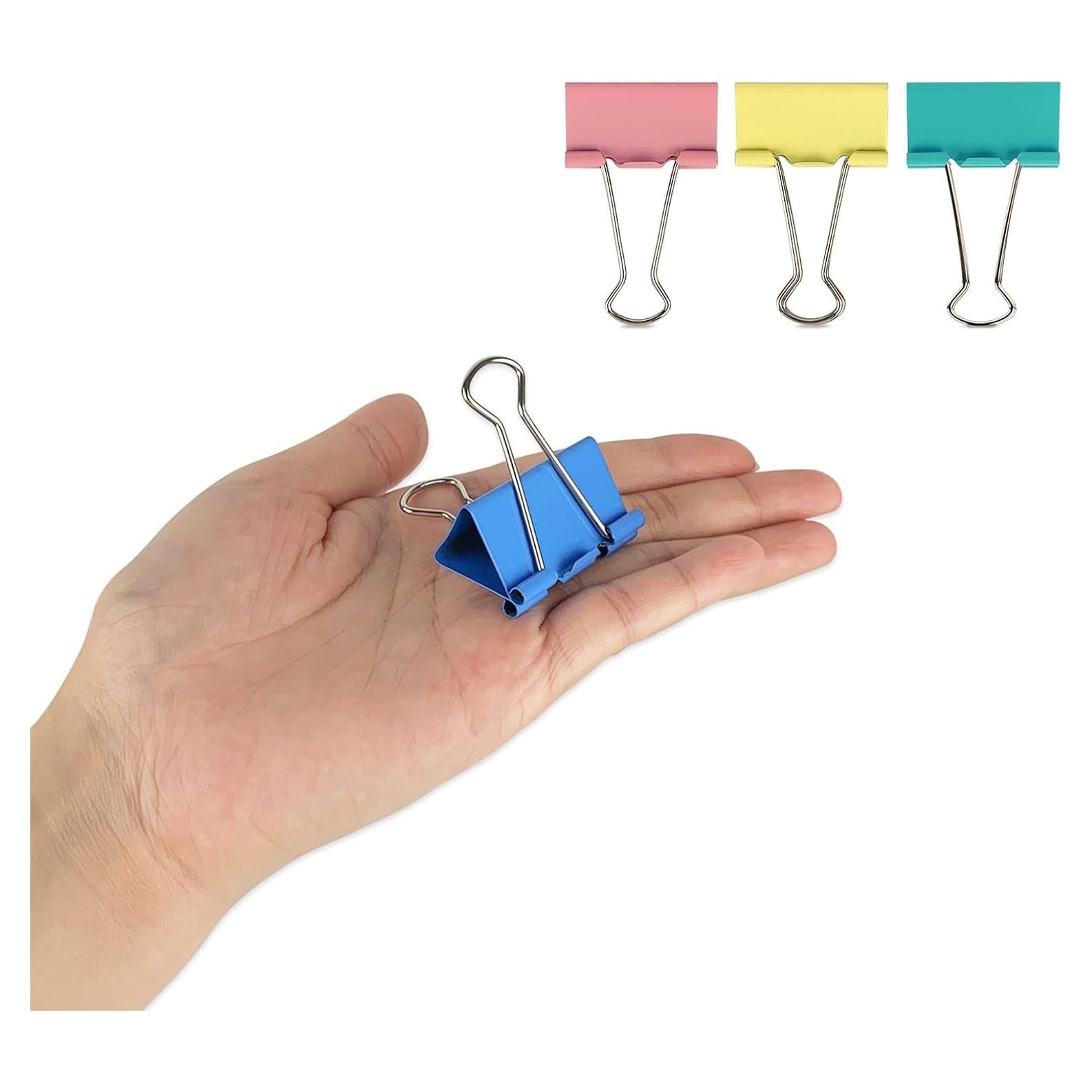 Clips de Carpeta Grande Ykimok 41 mm, Paquete de 24 Colores