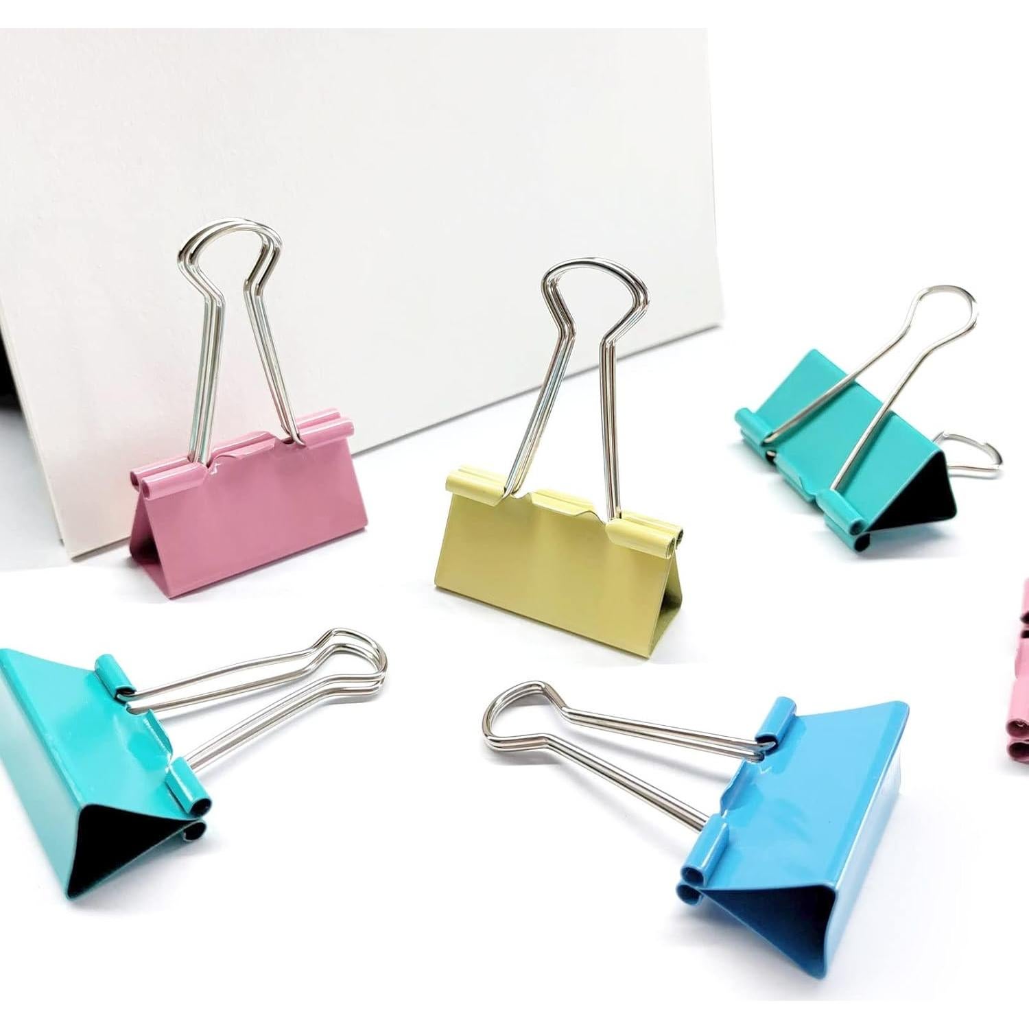 Clips de Carpeta Grande Ykimok 41 mm, Paquete de 24 Colores