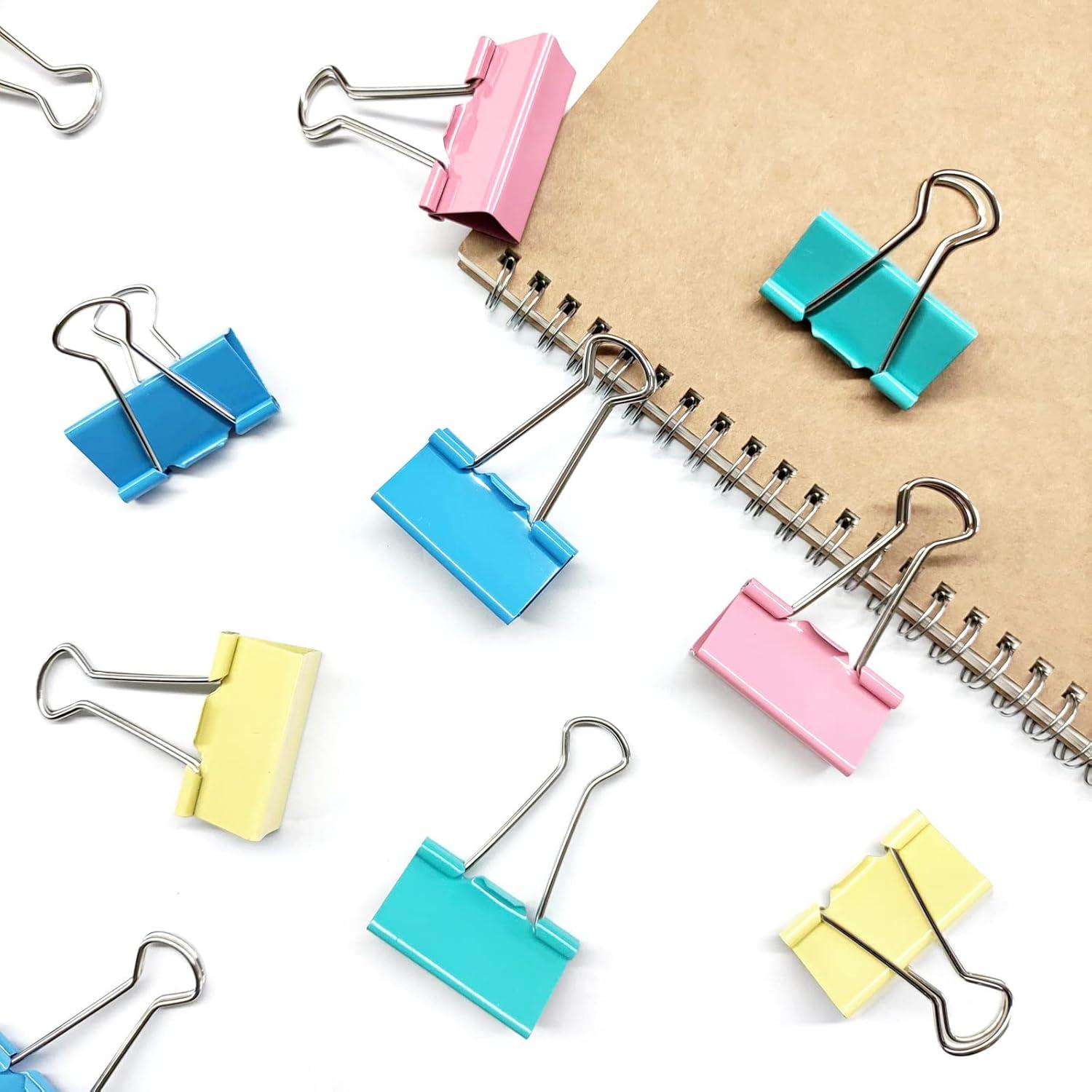 Clips de Carpeta Grande Ykimok 41 mm, Paquete de 24 Colores