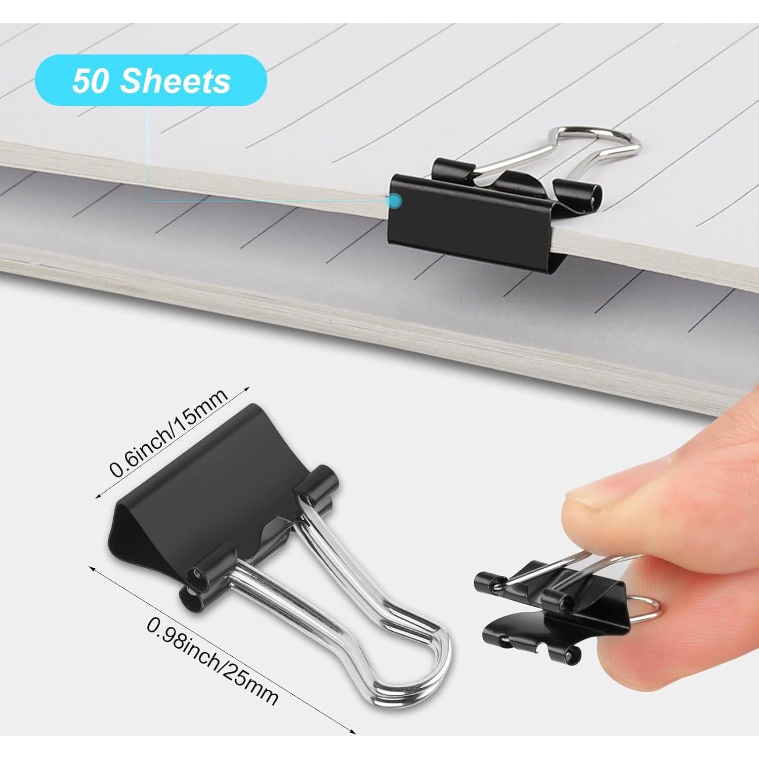 Clips de Carpeta Mini Ufmarine 240 Pcs 15mm Acero Templado