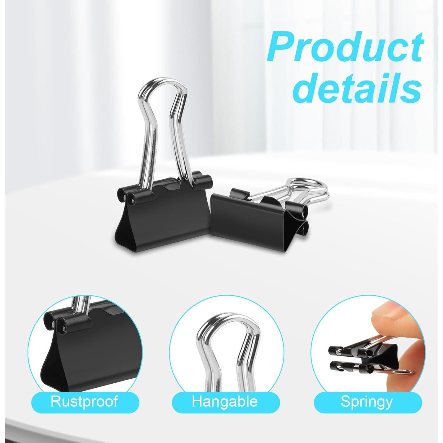 Clips de Carpeta Mini Ufmarine 240 Pcs 15mm Acero Templado