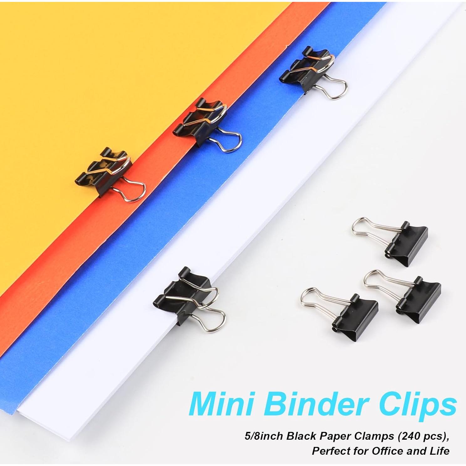 Clips de Carpeta Mini Ufmarine 240 Pcs 15mm Acero Templado
