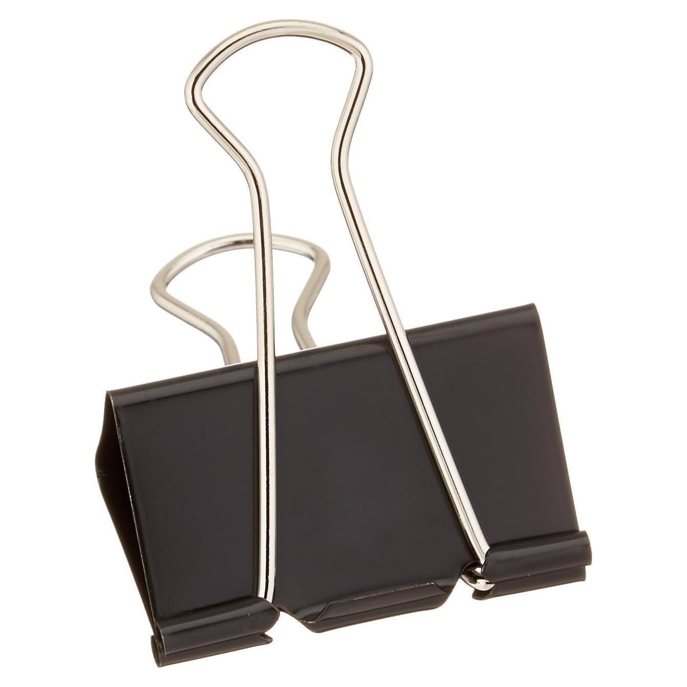 Clips de Carpeta Grandes 1EnLaOficina - Metal Negro, 12 Piezas
