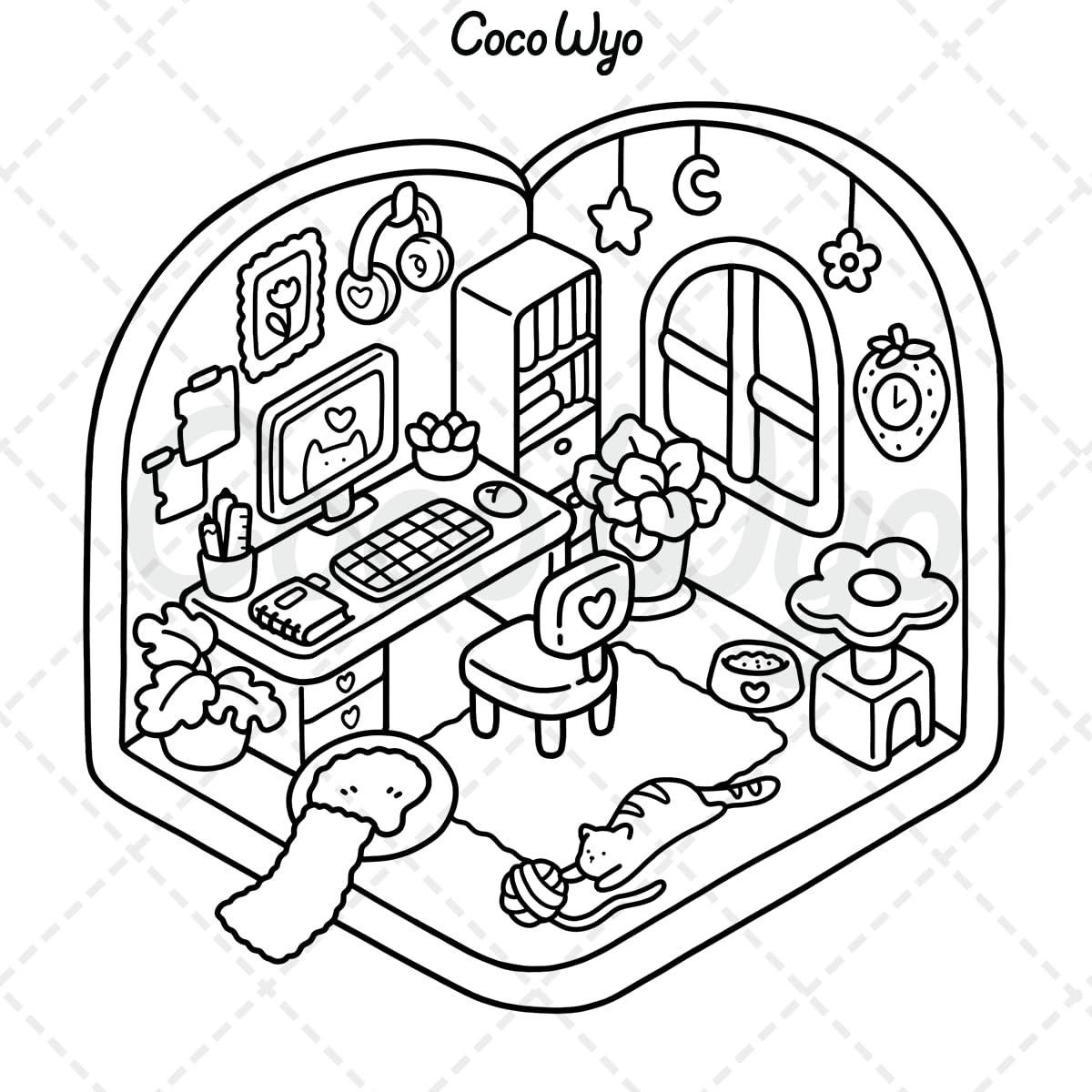 Little Corner: Coloring Book for Adults and Teens, Super Cute Designs of Cozy, Hygge Spaces for Relaxation (Cozy Spaces Coloring)
