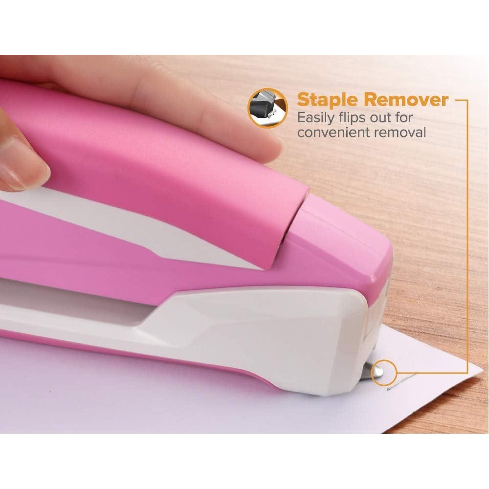 Grapadora de Escritorio PaperPro Rosa 20 Hojas Sin Atascos