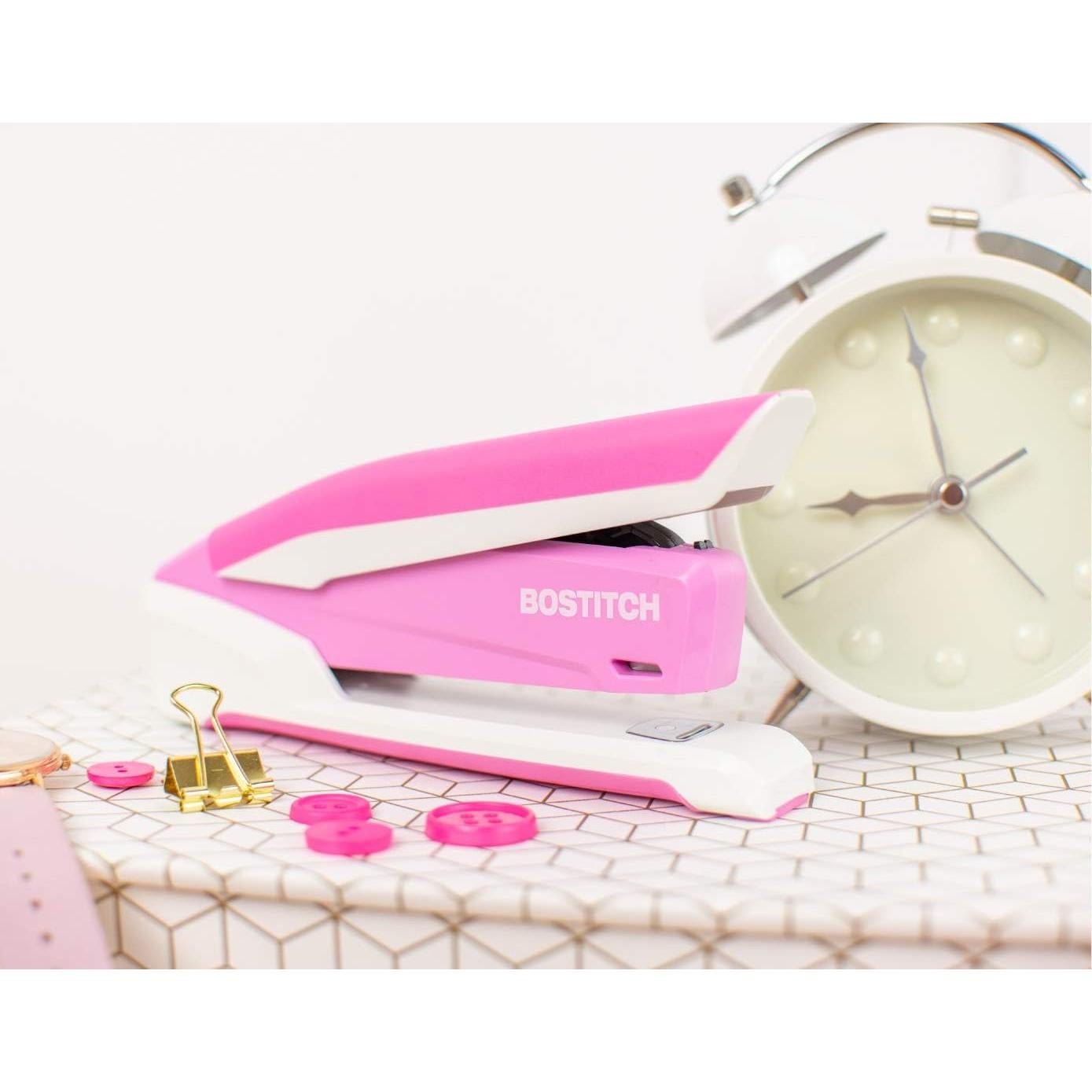 Grapadora de Escritorio PaperPro Rosa 20 Hojas Sin Atascos