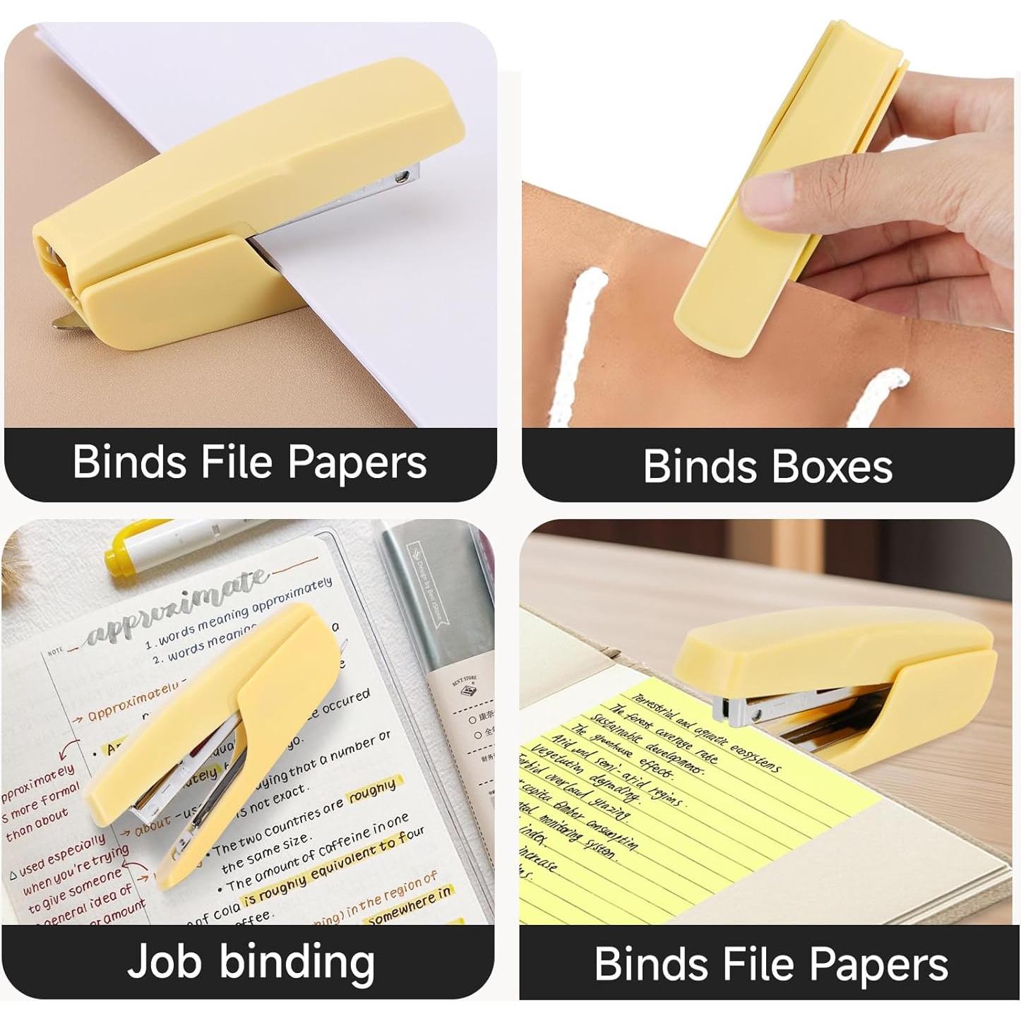 Mini Grapadora BOCYTEOPR Amarilla con Quitagrapas No.10