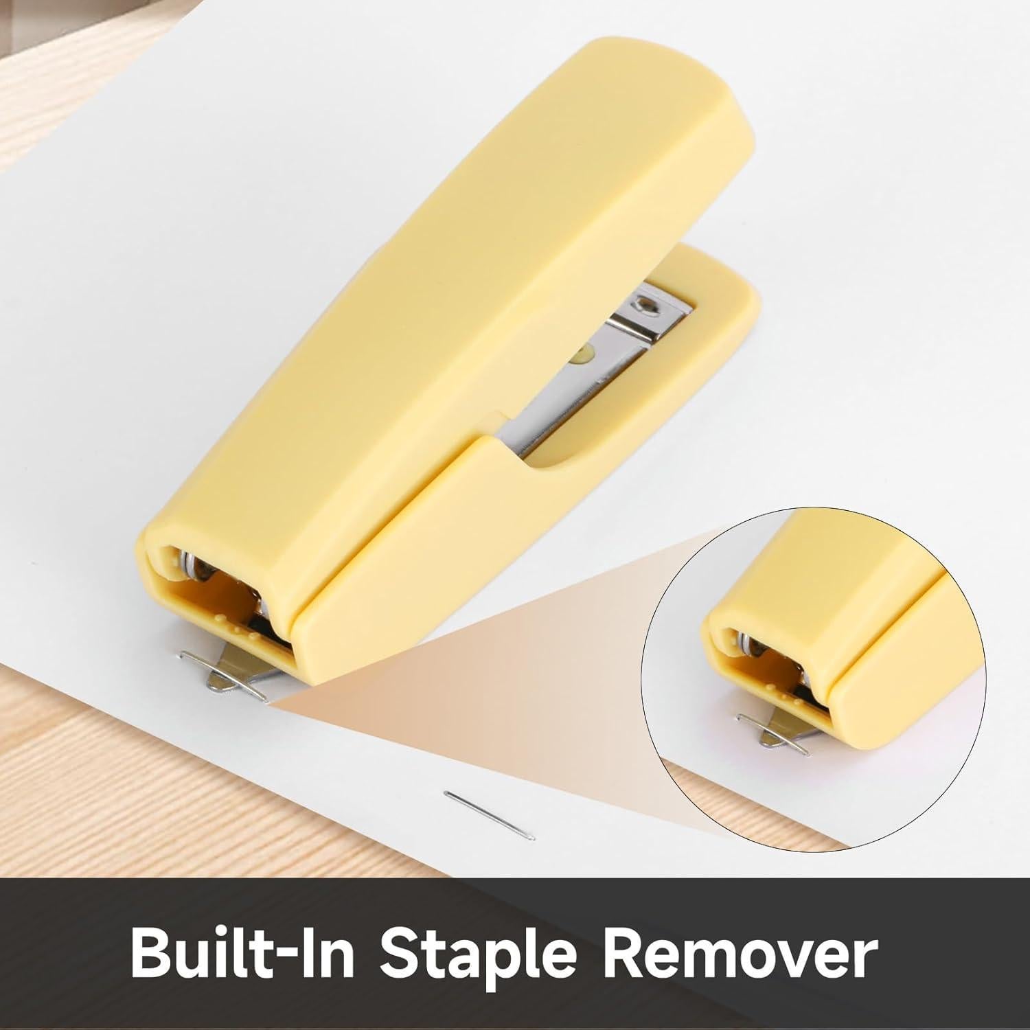 Mini Grapadora BOCYTEOPR Amarilla con Quitagrapas No.10