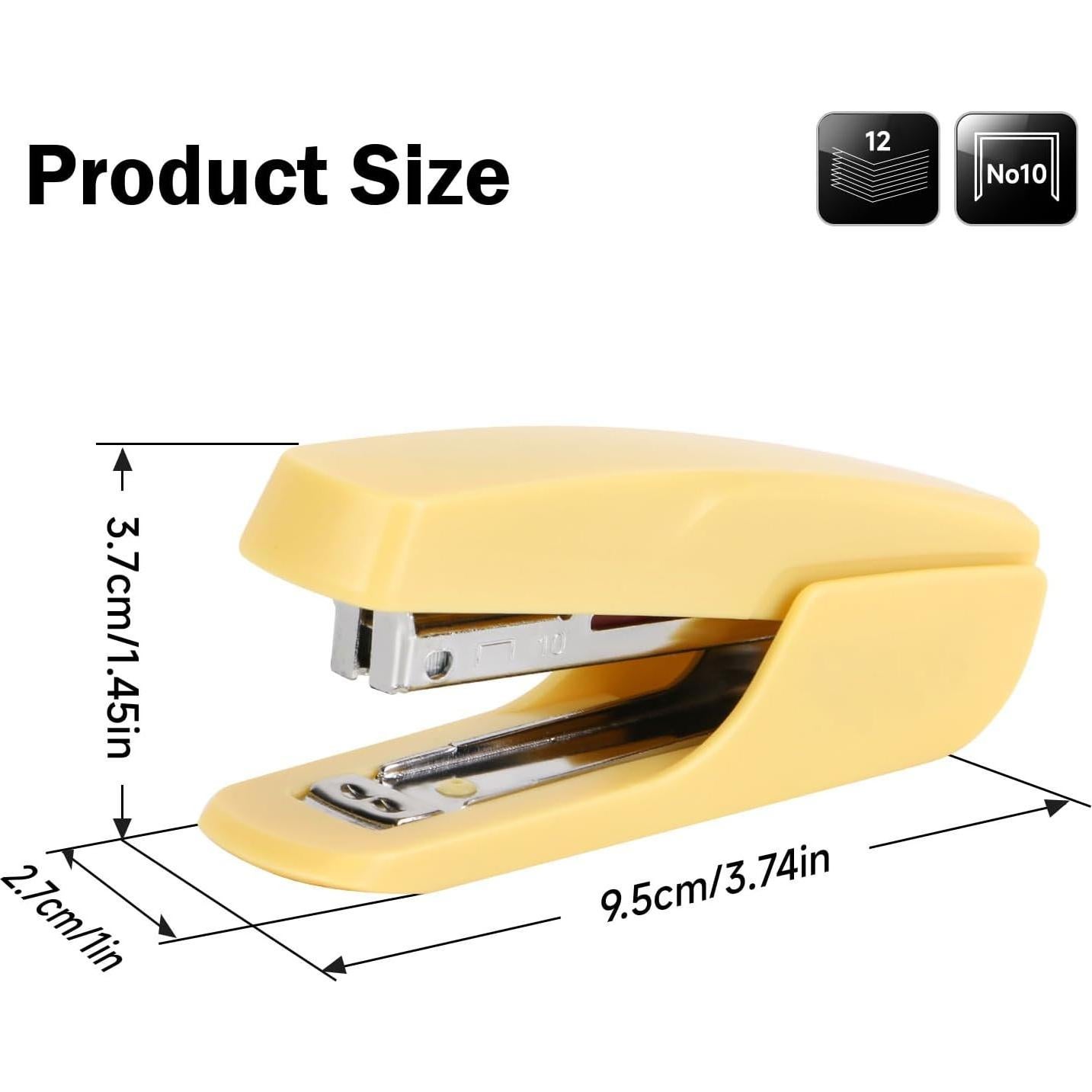 Mini Grapadora BOCYTEOPR Amarilla con Quitagrapas No.10