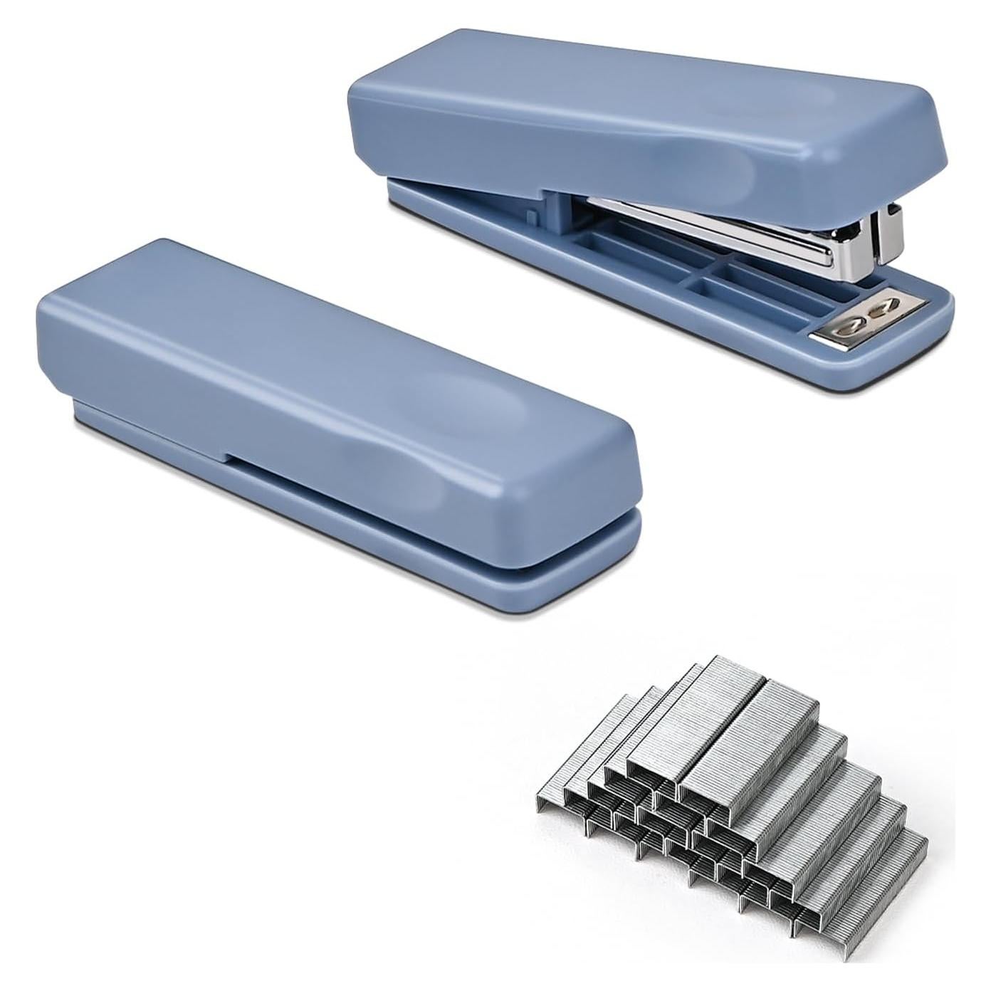 Grapadora Mini Valtiner Azul 2 Pcs con 2000 Grapas 20 Hojas