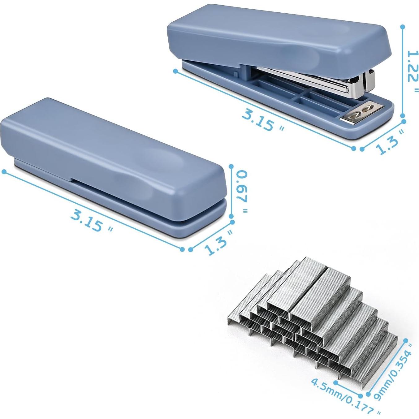 Grapadora Mini Valtiner Azul 2 Pcs con 2000 Grapas 20 Hojas