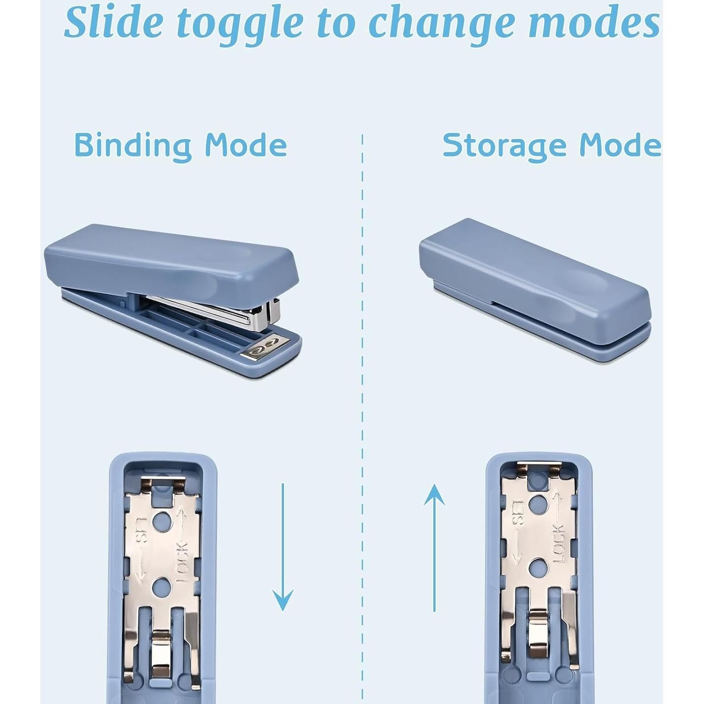 Grapadora Mini Valtiner Azul 2 Pcs con 2000 Grapas 20 Hojas