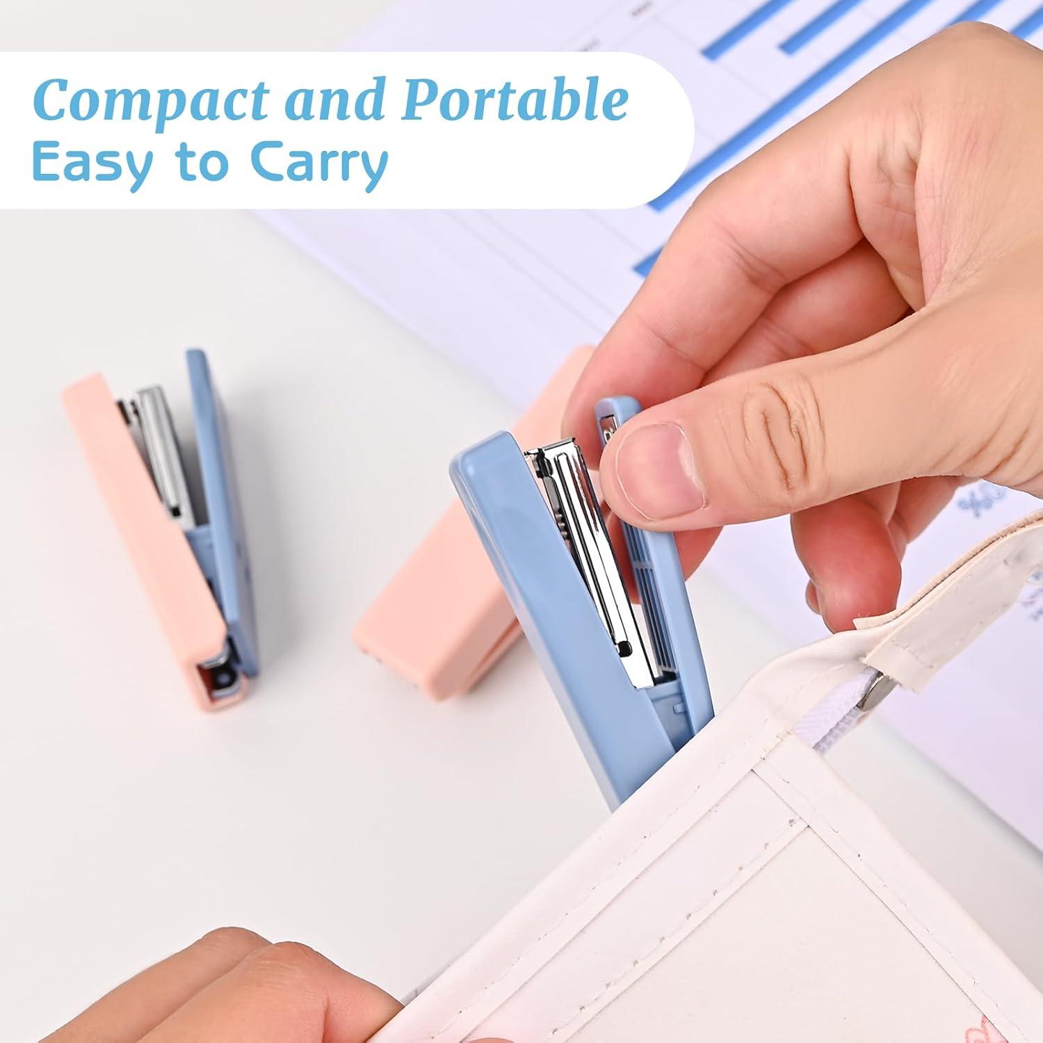 Grapadora Mini Valtiner Azul 2 Pcs con 2000 Grapas 20 Hojas