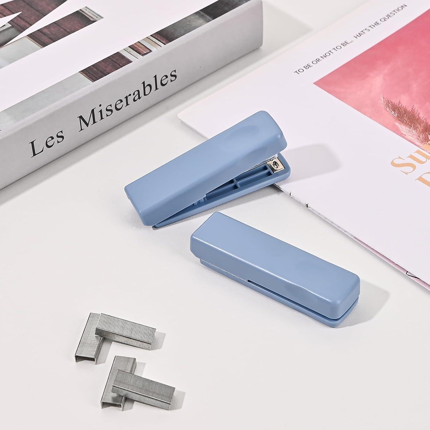 Grapadora Mini Valtiner Azul 2 Pcs con 2000 Grapas 20 Hojas