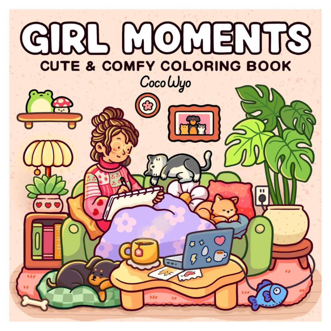 Libro para Colorear Momentos de Chicas 40 Ilustraciones