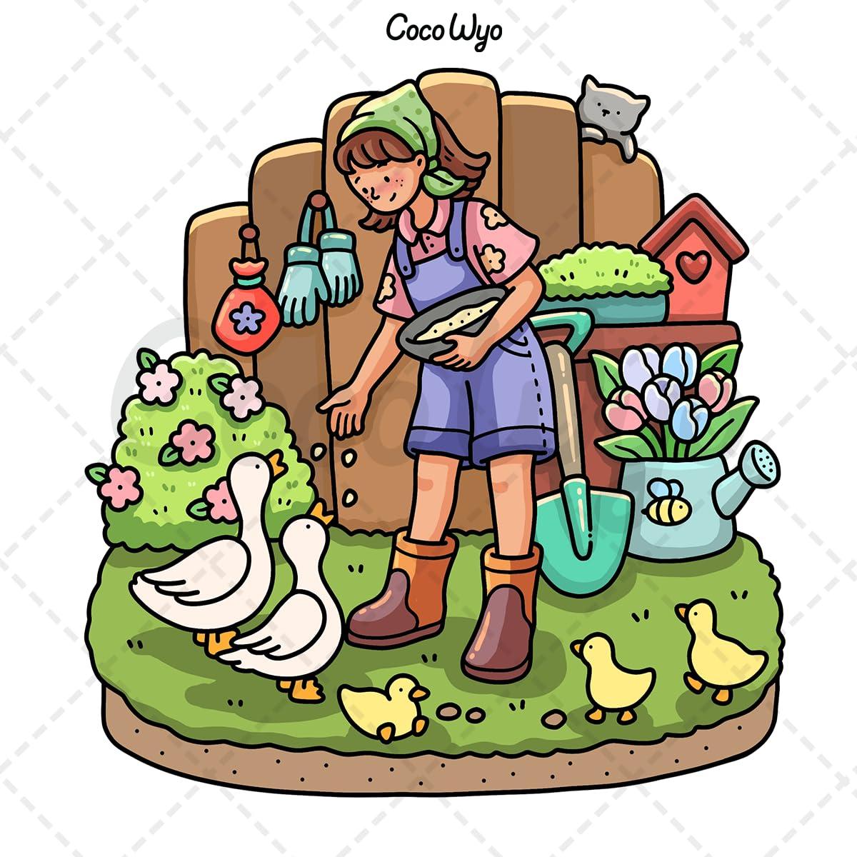 Libro para Colorear Momentos de Chicas 40 Ilustraciones