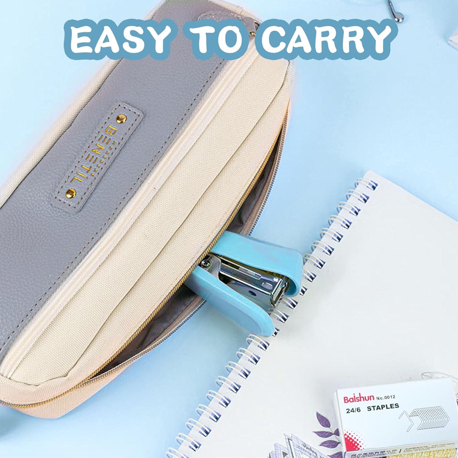 Grapadora Mini BoAn con Quitagrapas y 600 Grapas - 20 Hojas