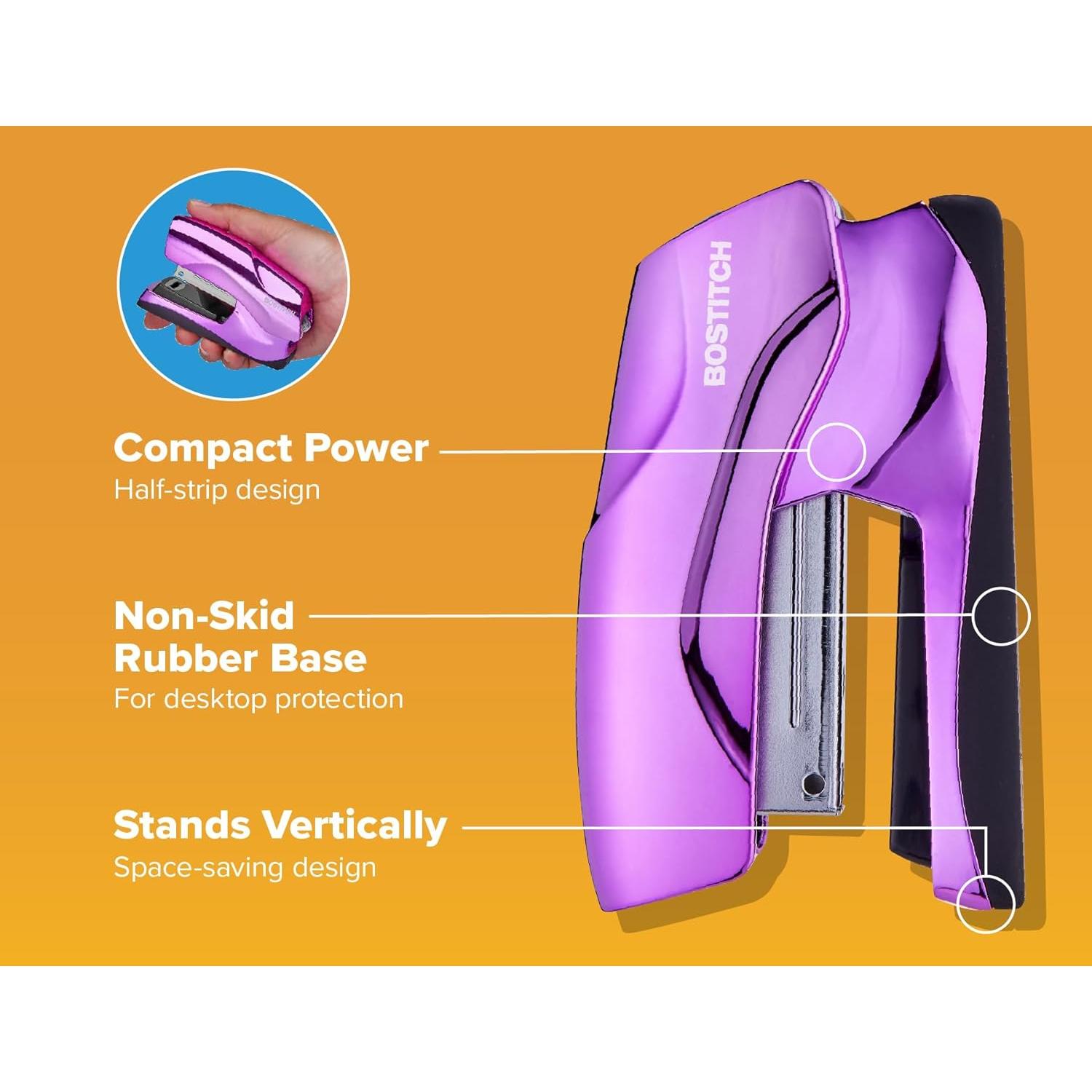 Grapadora Bostitch Office Compacta 40 Hojas Púrpura