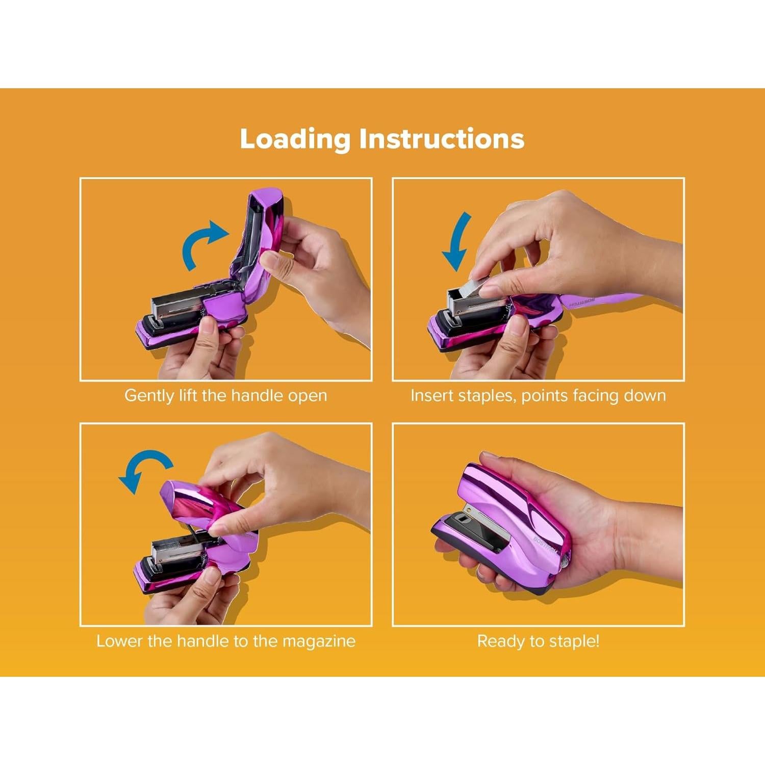 Grapadora Bostitch Office Compacta 40 Hojas Púrpura