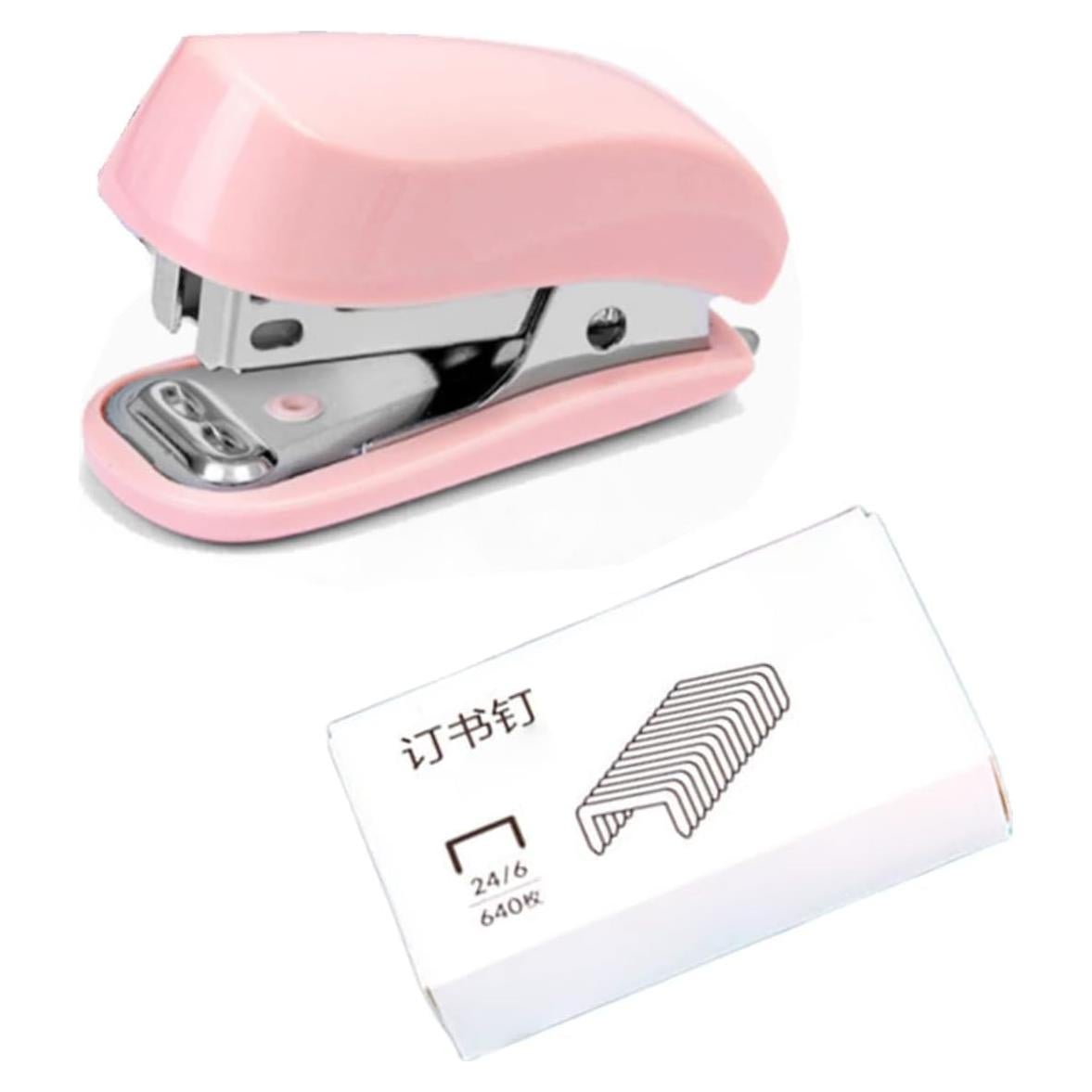 Mini Grapadora Rosa Galyacht con Quitagrapas y 1000 Grapas