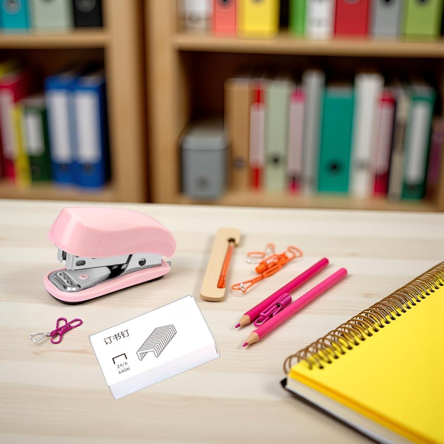 Mini Grapadora Rosa Galyacht con Quitagrapas y 1000 Grapas