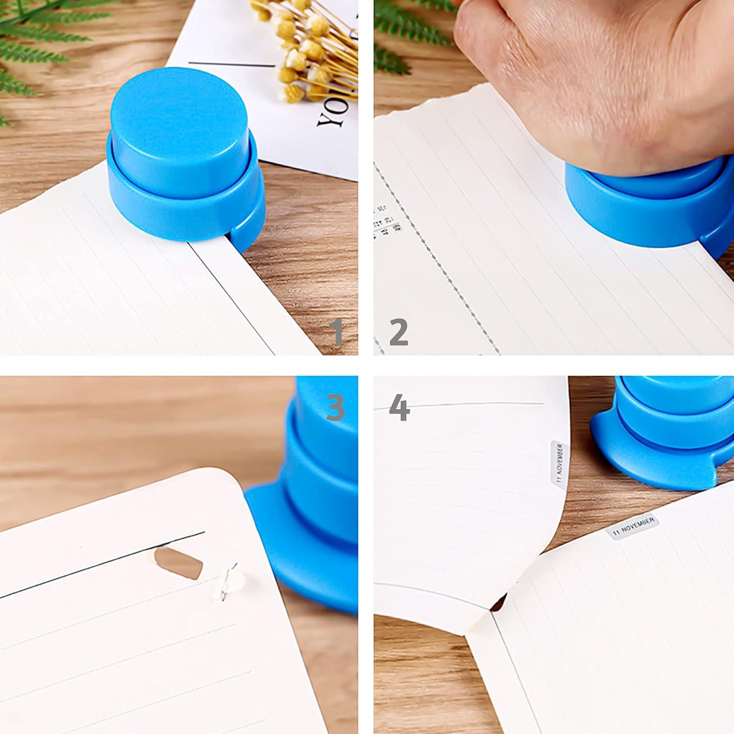 Paquete de 4 Grapadoras Sin Grapas BLLREMIPSUR para 5 Hojas