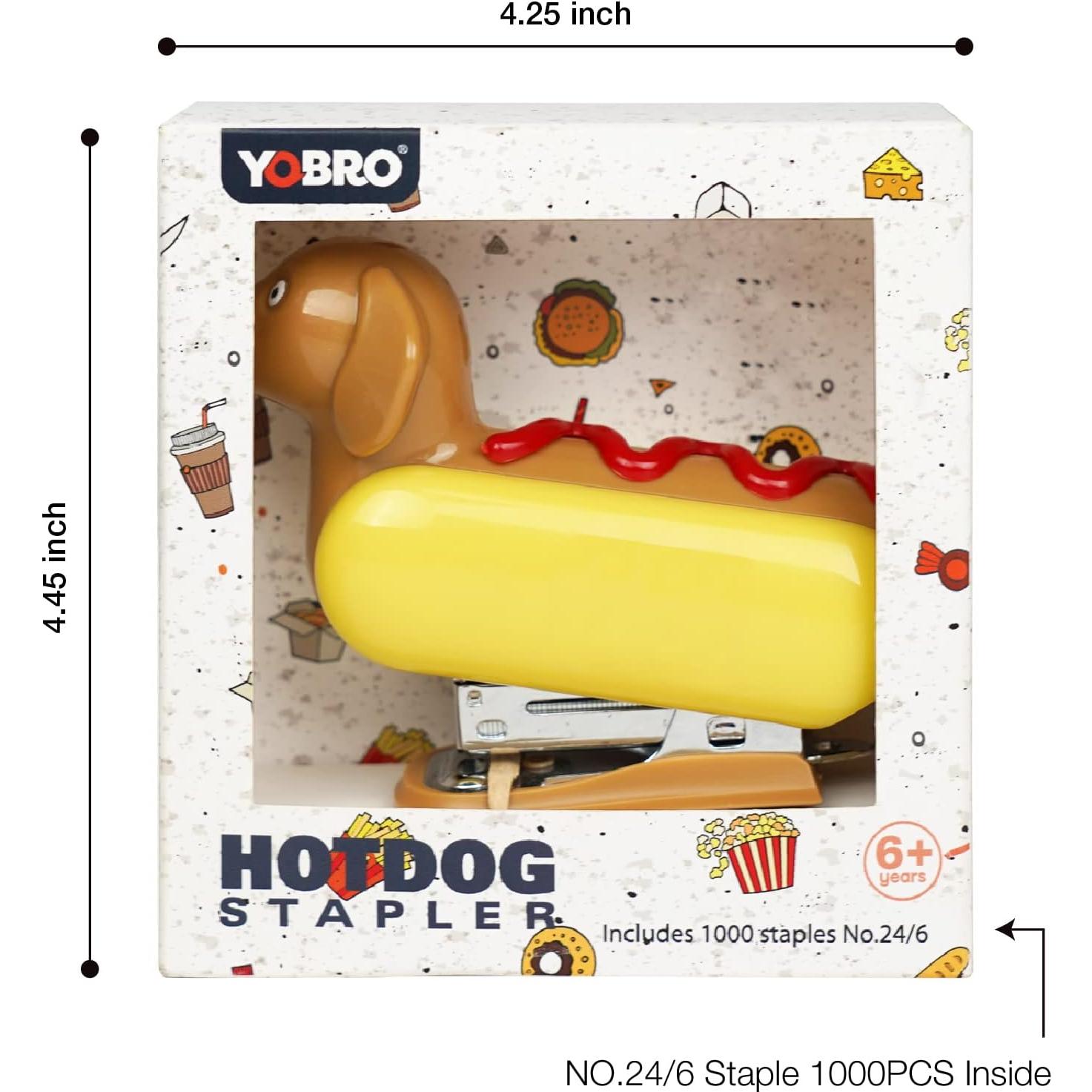 Mini Grapadora YOBRO Hotdog para Niños - 1000 Grapas, 12 Hojas