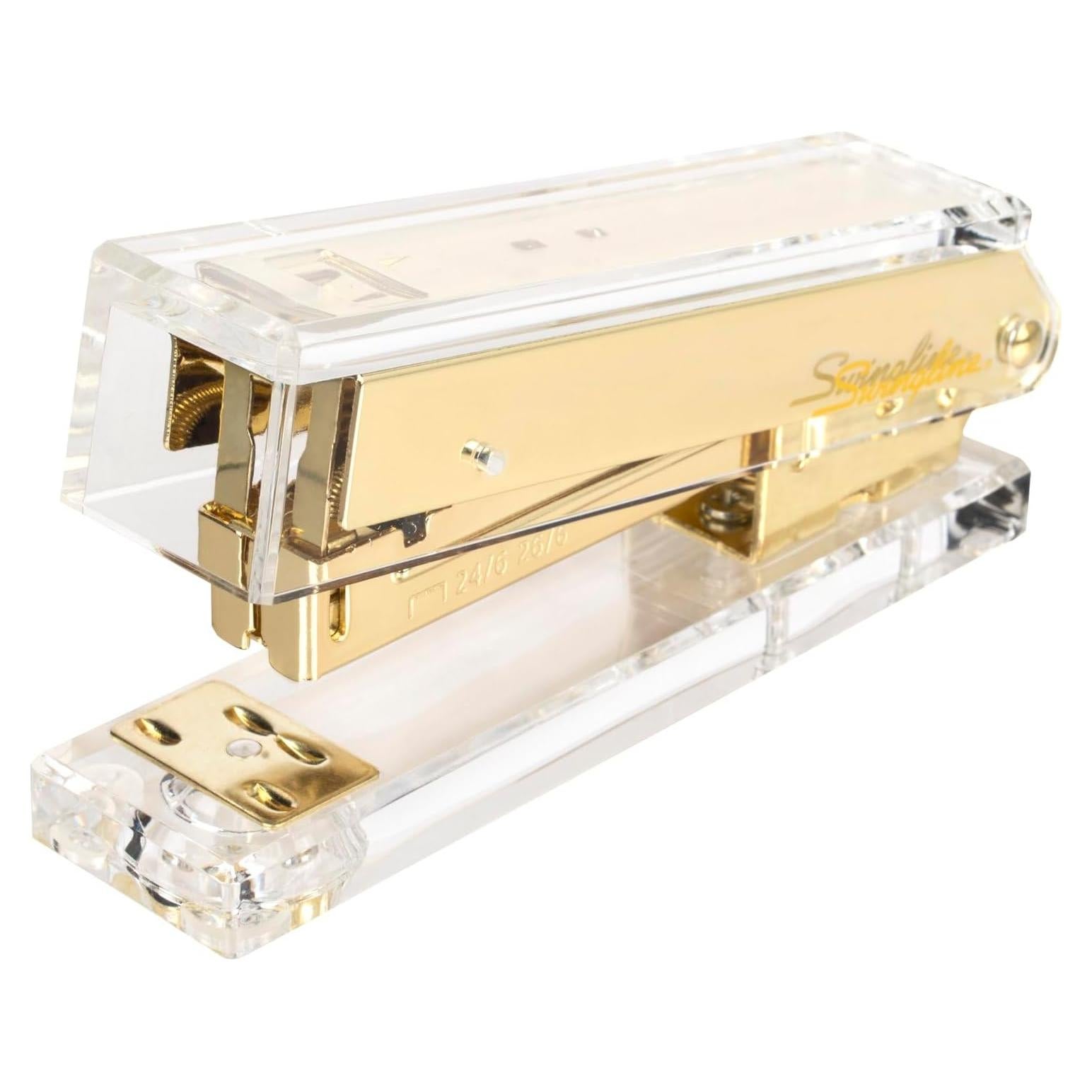 Grapadora Compacta Swingline Dorada Acrílico 20 Hojas