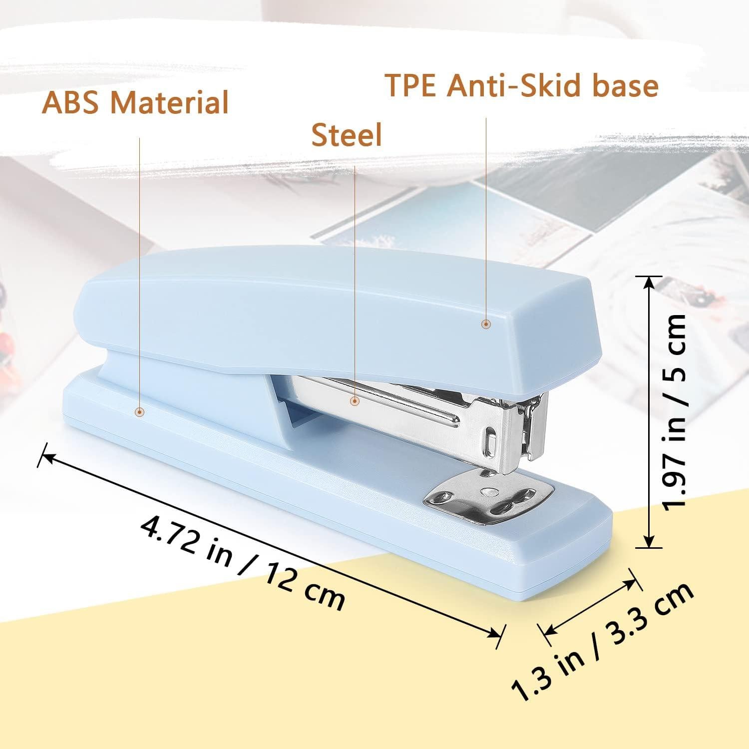 Grapadora de Oficina Tamaki Azul Metálica 20 Hojas 80 Grapas