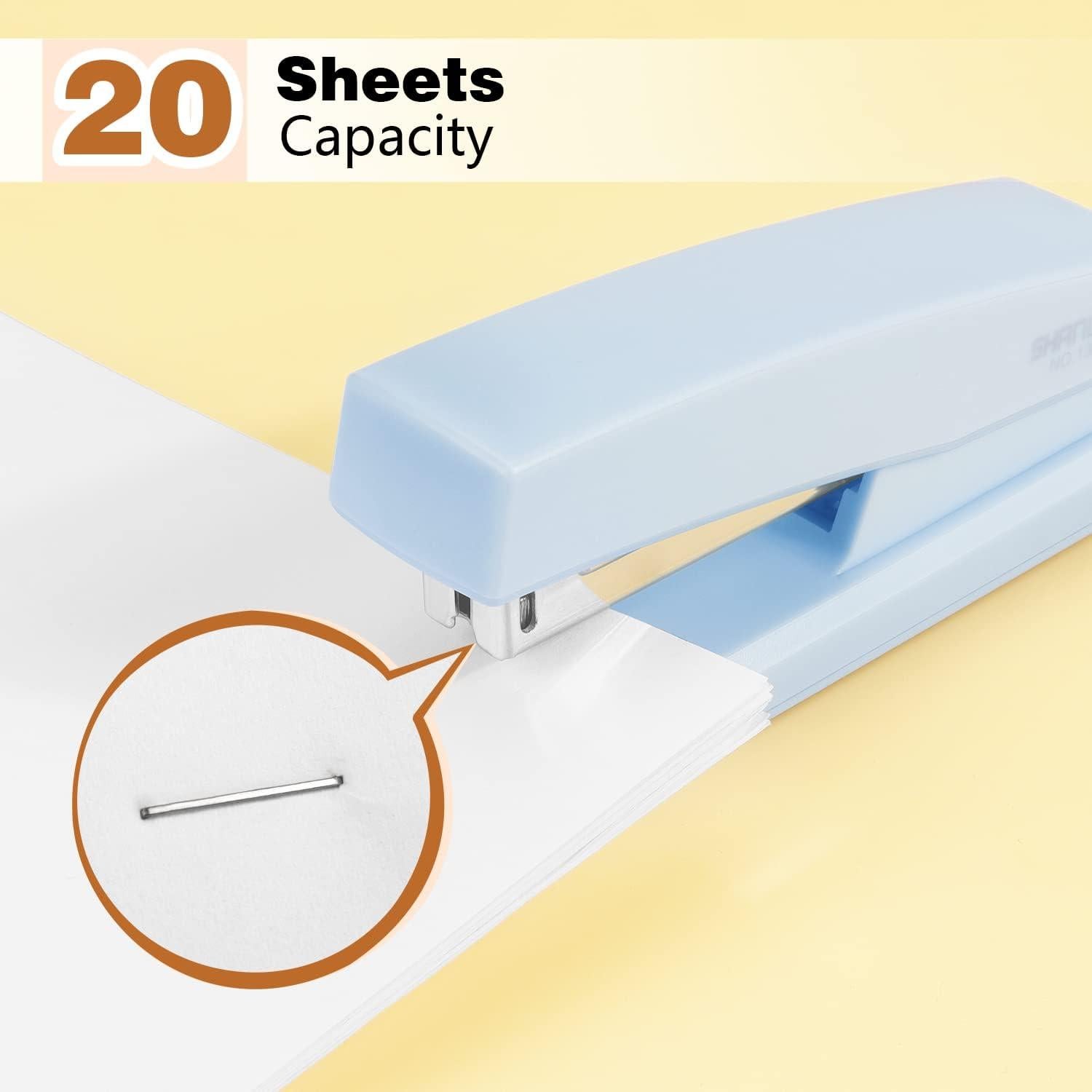 Grapadora de Oficina Tamaki Azul Metálica 20 Hojas 80 Grapas