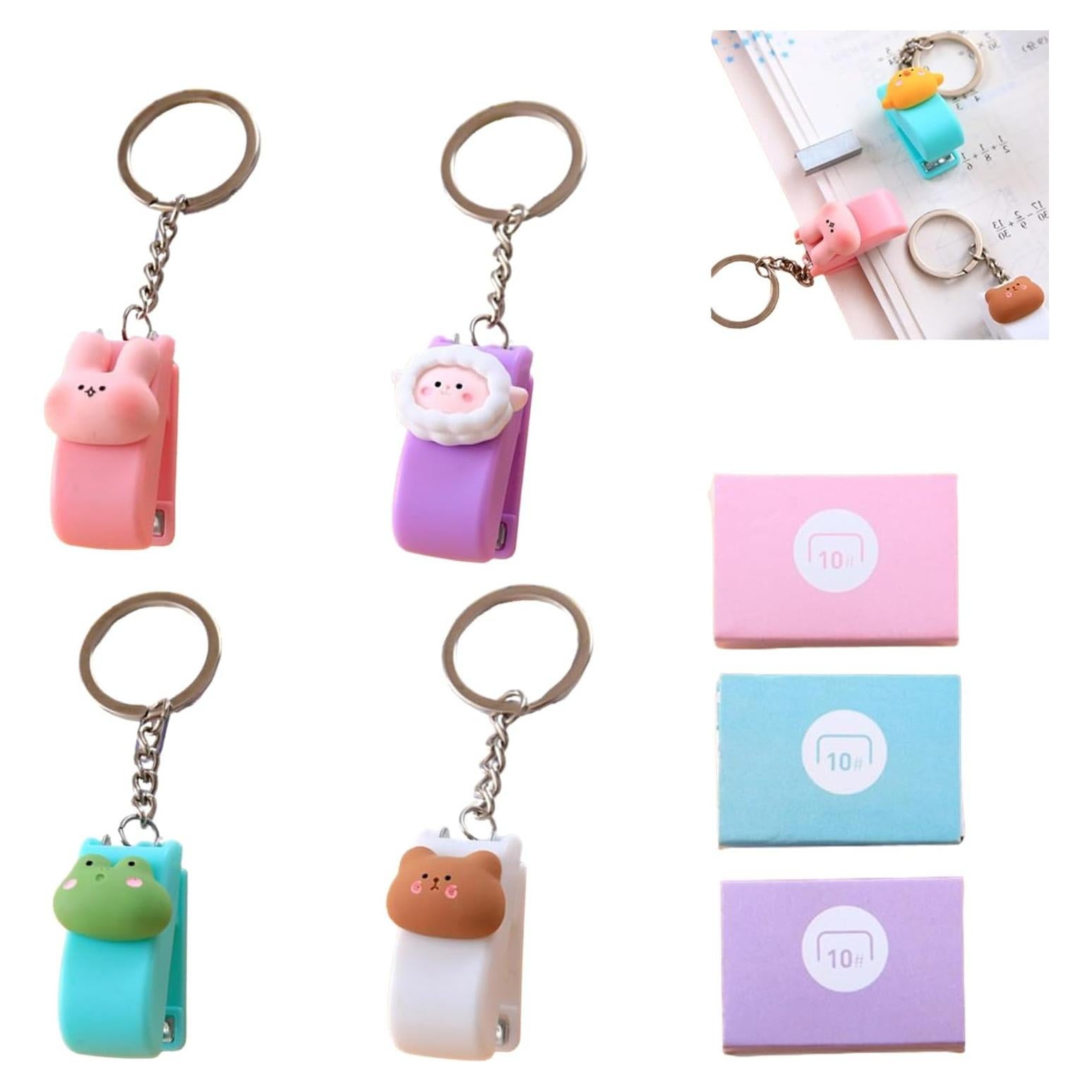 Set de 4 Mini Grapadoras JLEivvi Rosa con Grapas 81.69g