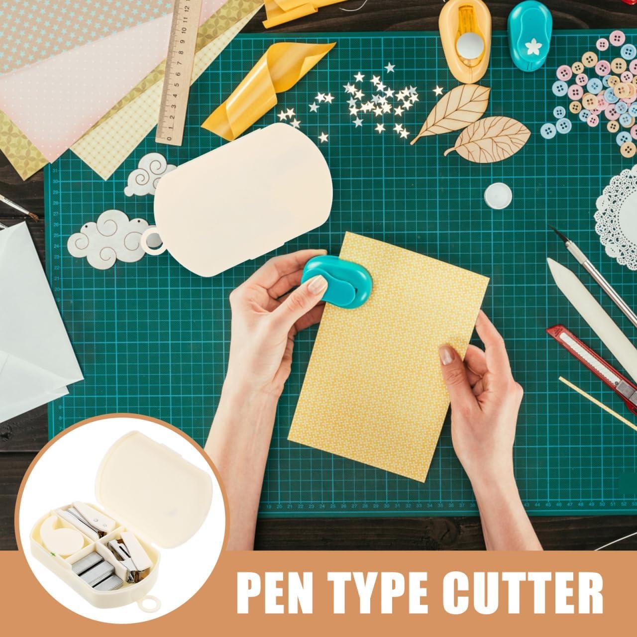 Grapadora Mini STOKB 3 en 1 Blanca con Dispensador de Cinta