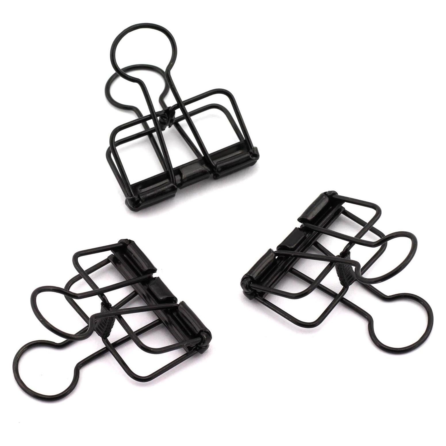 Paquete de 12 Clips de Metal BOGZON Color Negro Multiusos