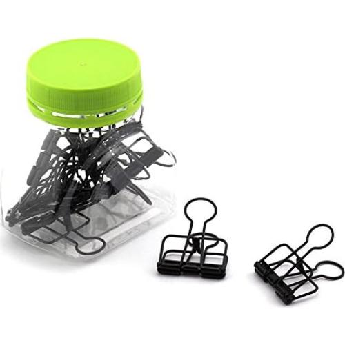 Paquete de 12 Clips de Metal BOGZON Color Negro Multiusos