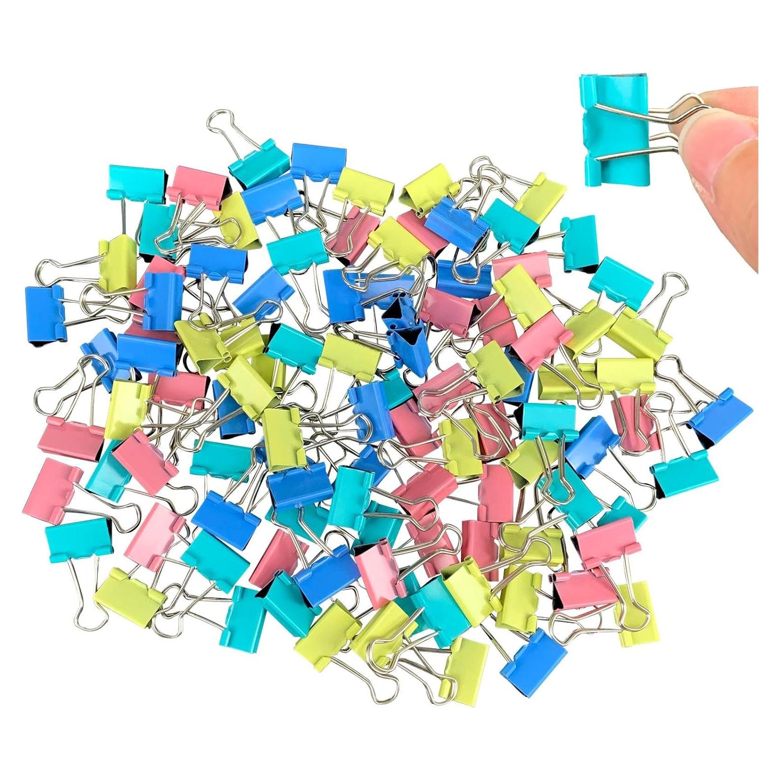 120 Clips de Carpeta de Colores Ykimok 19mm Metal Resistente