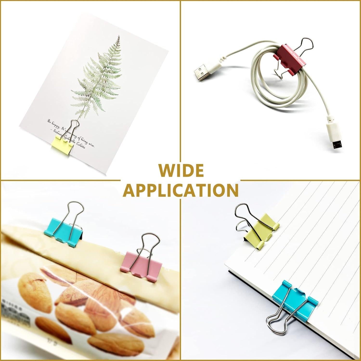 120 Clips de Carpeta de Colores Ykimok 19mm Metal Resistente