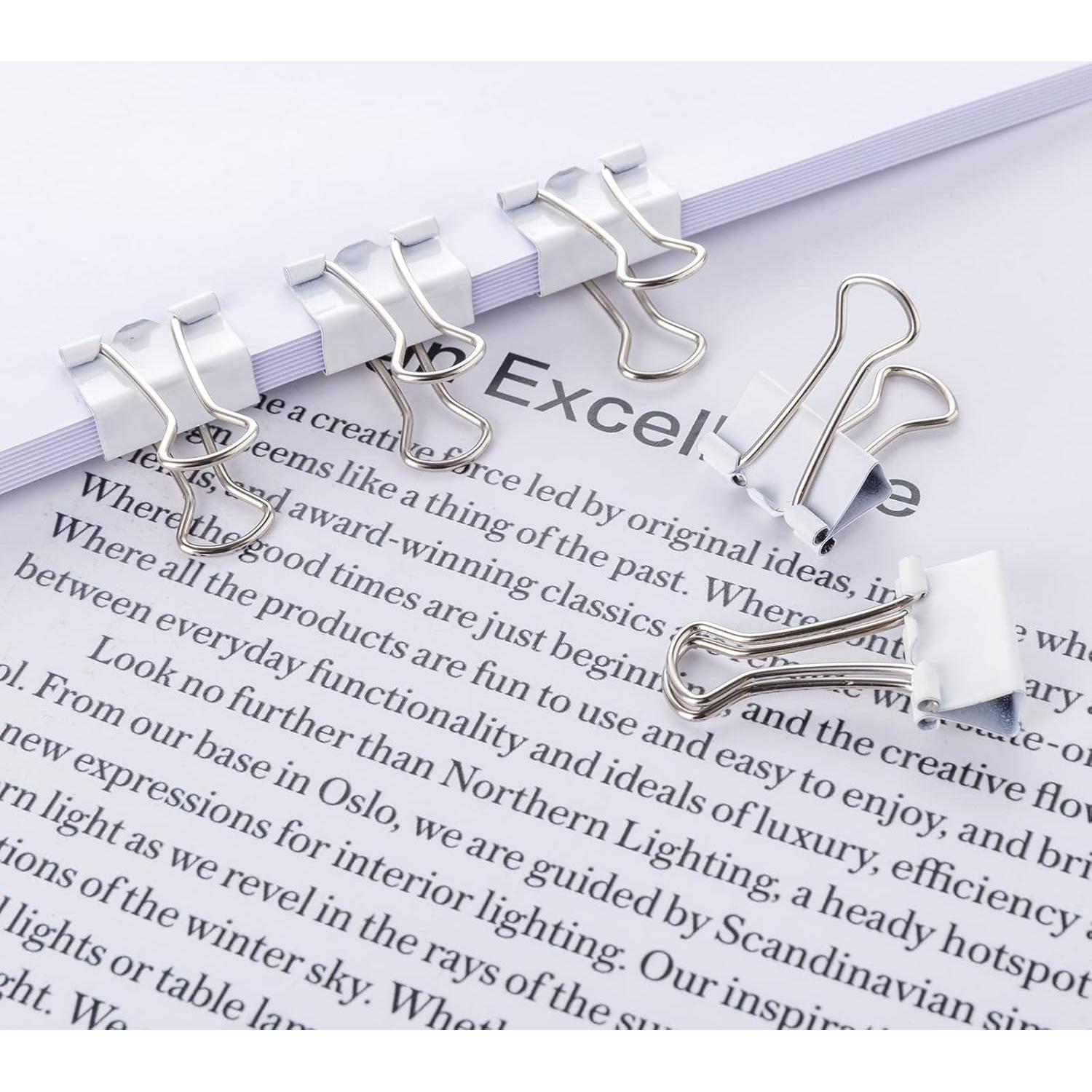 Mini Clips de Carpeta Blancos FUDAO FAMILY 19mm Paquete 50