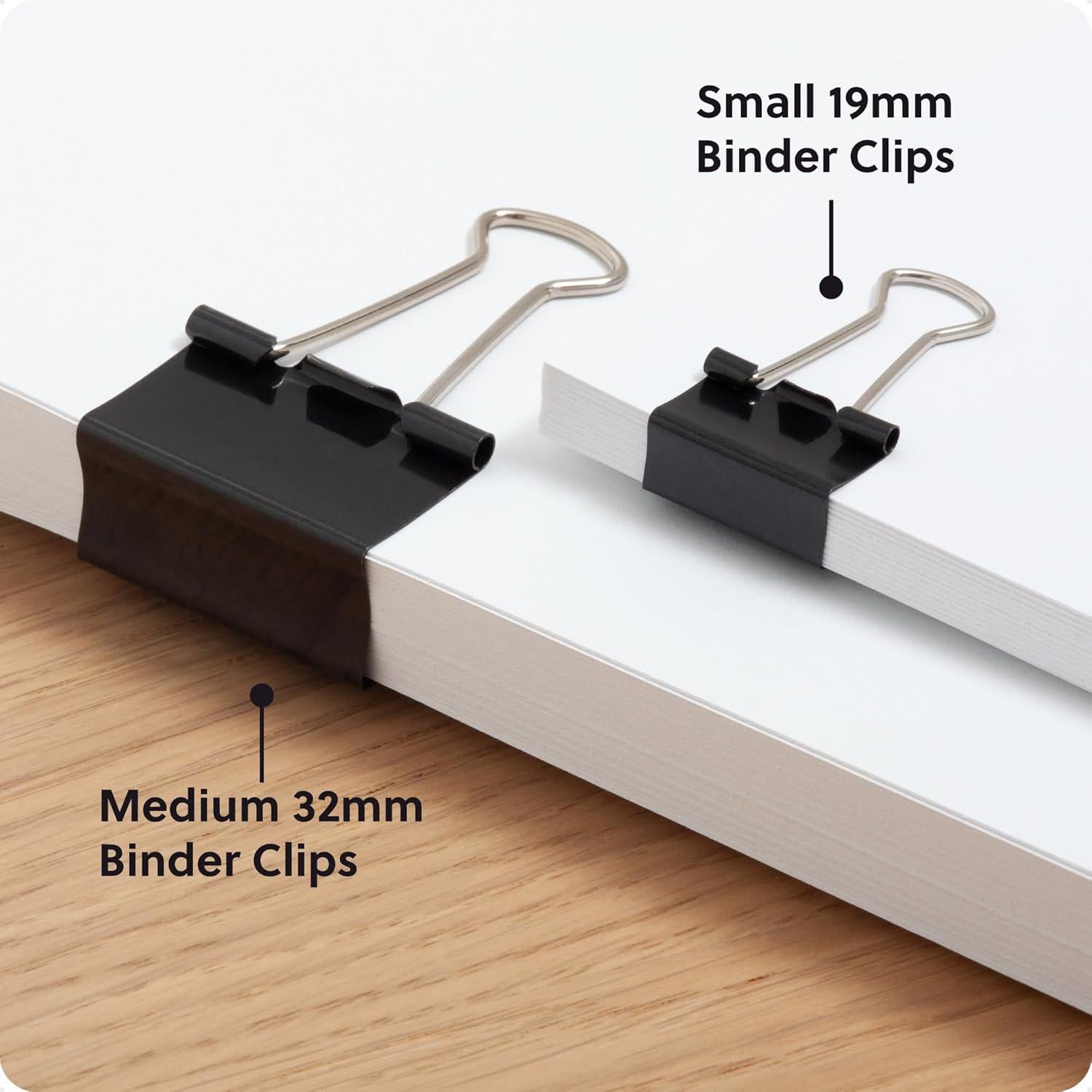 Clips de carpeta U Brands, 80 unidades, acero negro y plateado