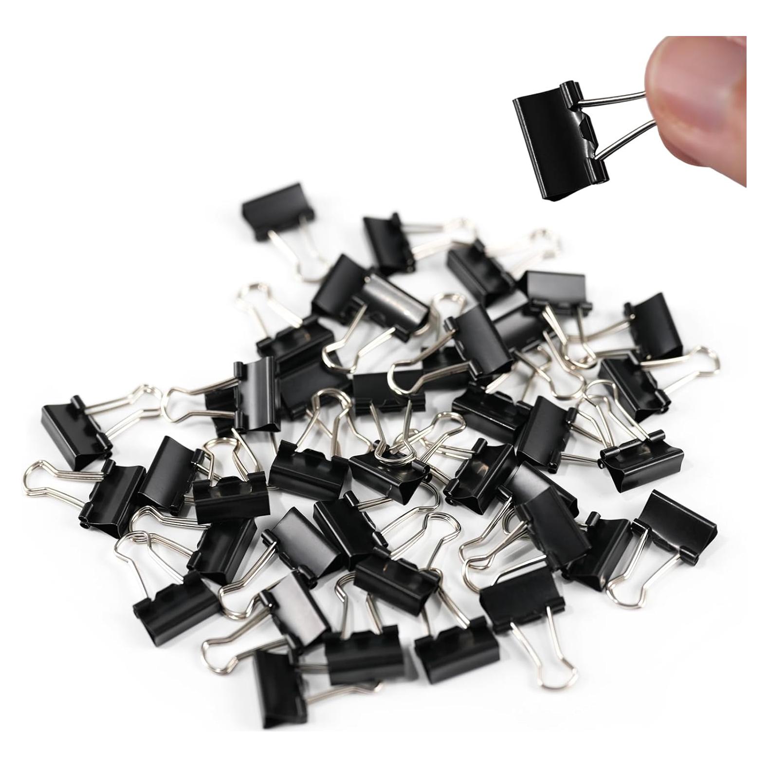 40 Clips de Carpeta Pequeños Ykimok 15mm Negro