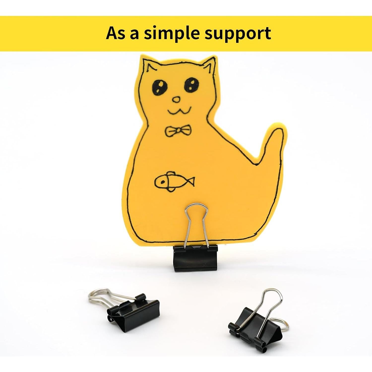 40 Clips de Carpeta Pequeños Ykimok 15mm Negro