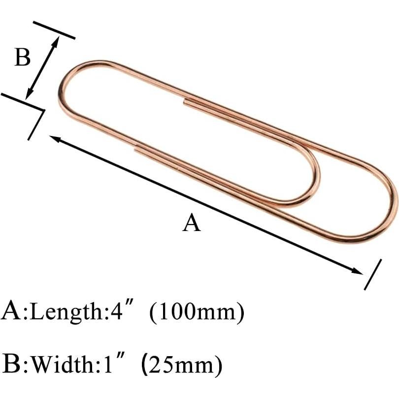 Clips de Papel Resistentes HAHIYO 14 Paquete 10 cm Oro Rosa