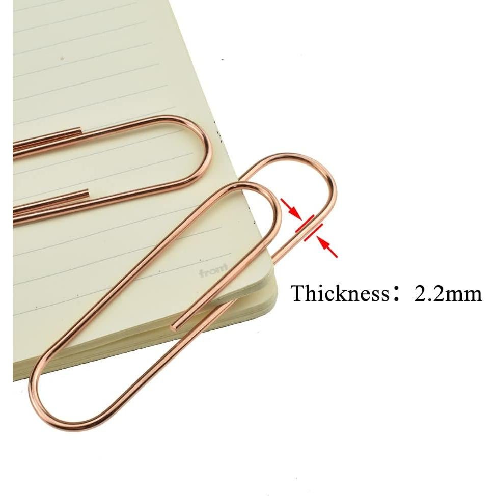 Clips de Papel Resistentes HAHIYO 14 Paquete 10 cm Oro Rosa