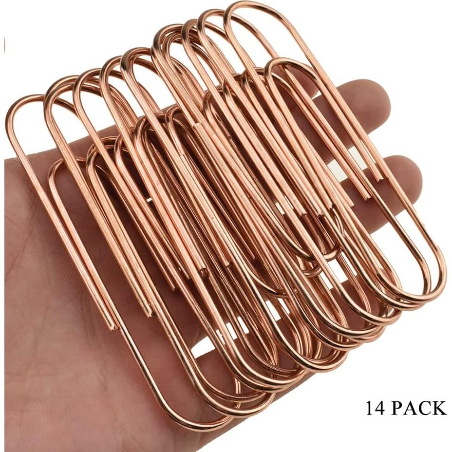 Clips de Papel Resistentes HAHIYO 14 Paquete 10 cm Oro Rosa